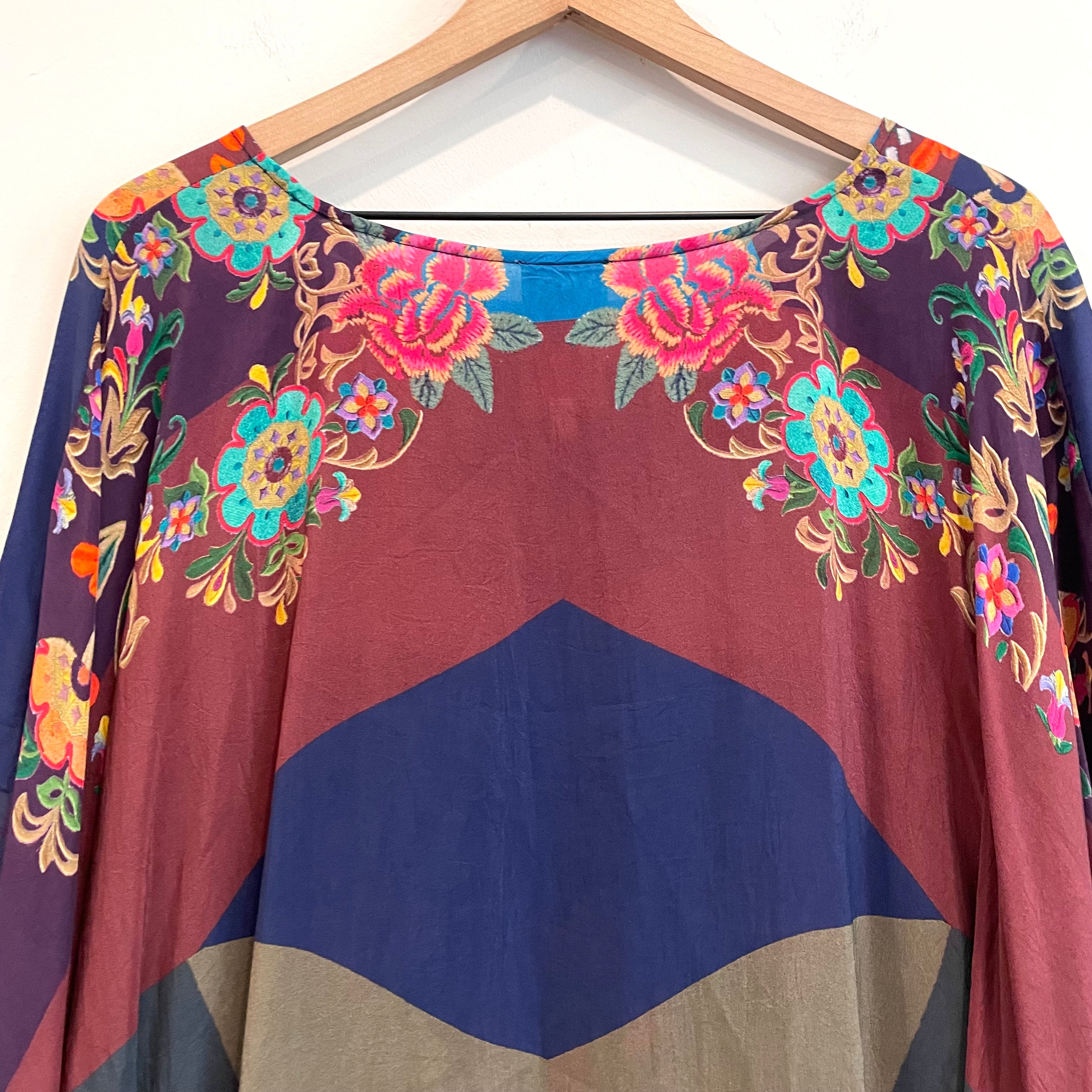 Color Block Floral Top