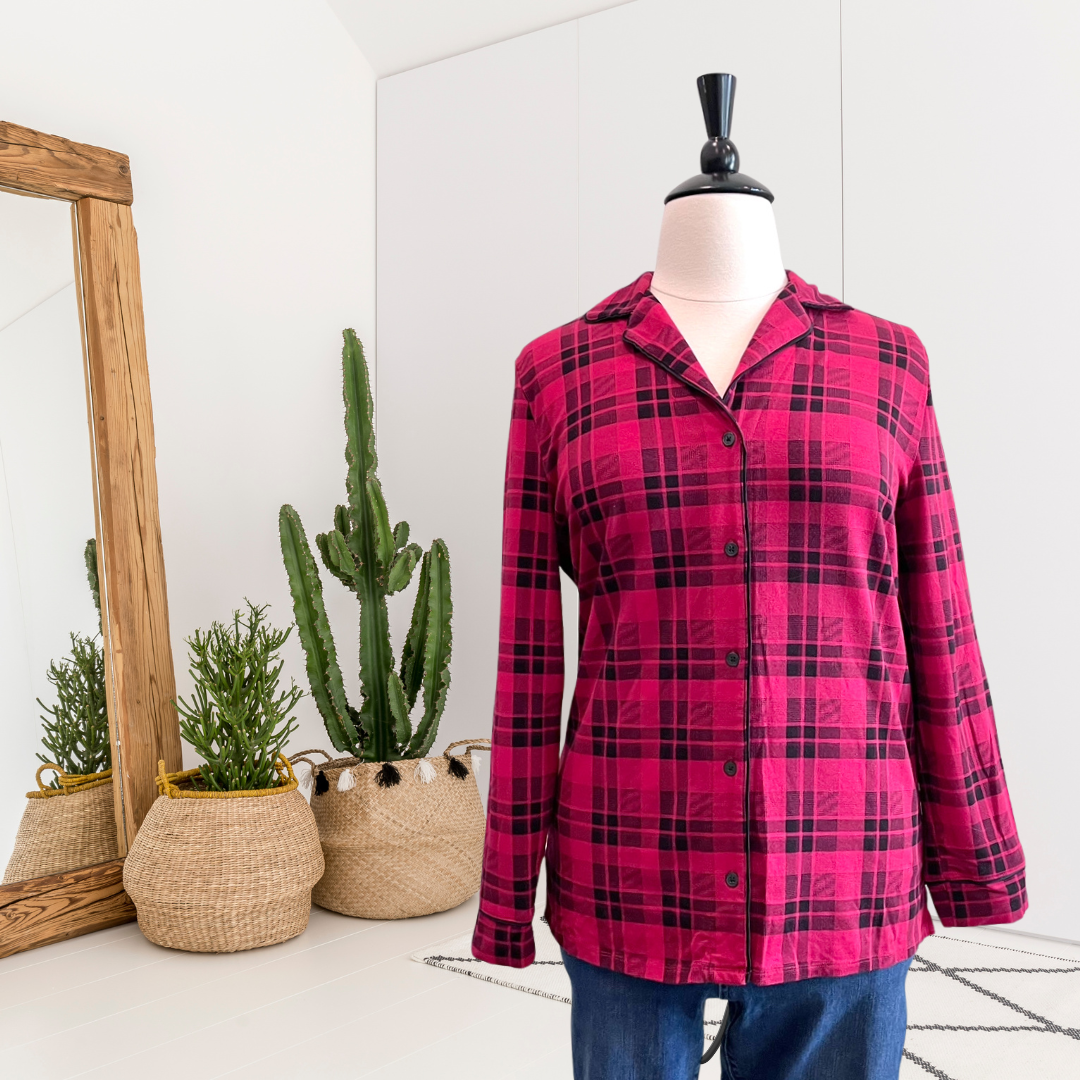 Plaid Button Down Sleep Shirt