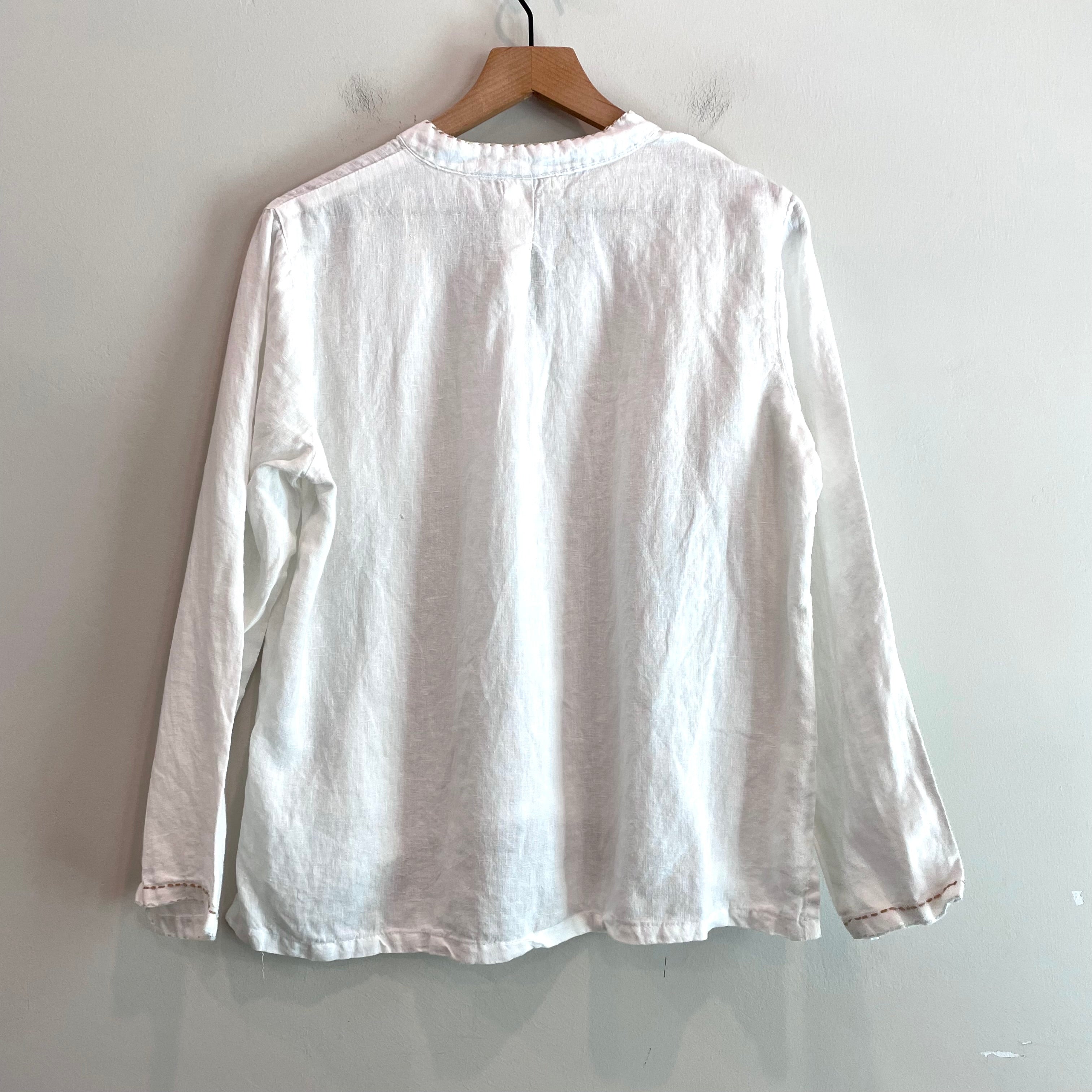 French Knot Stitched Linen Top