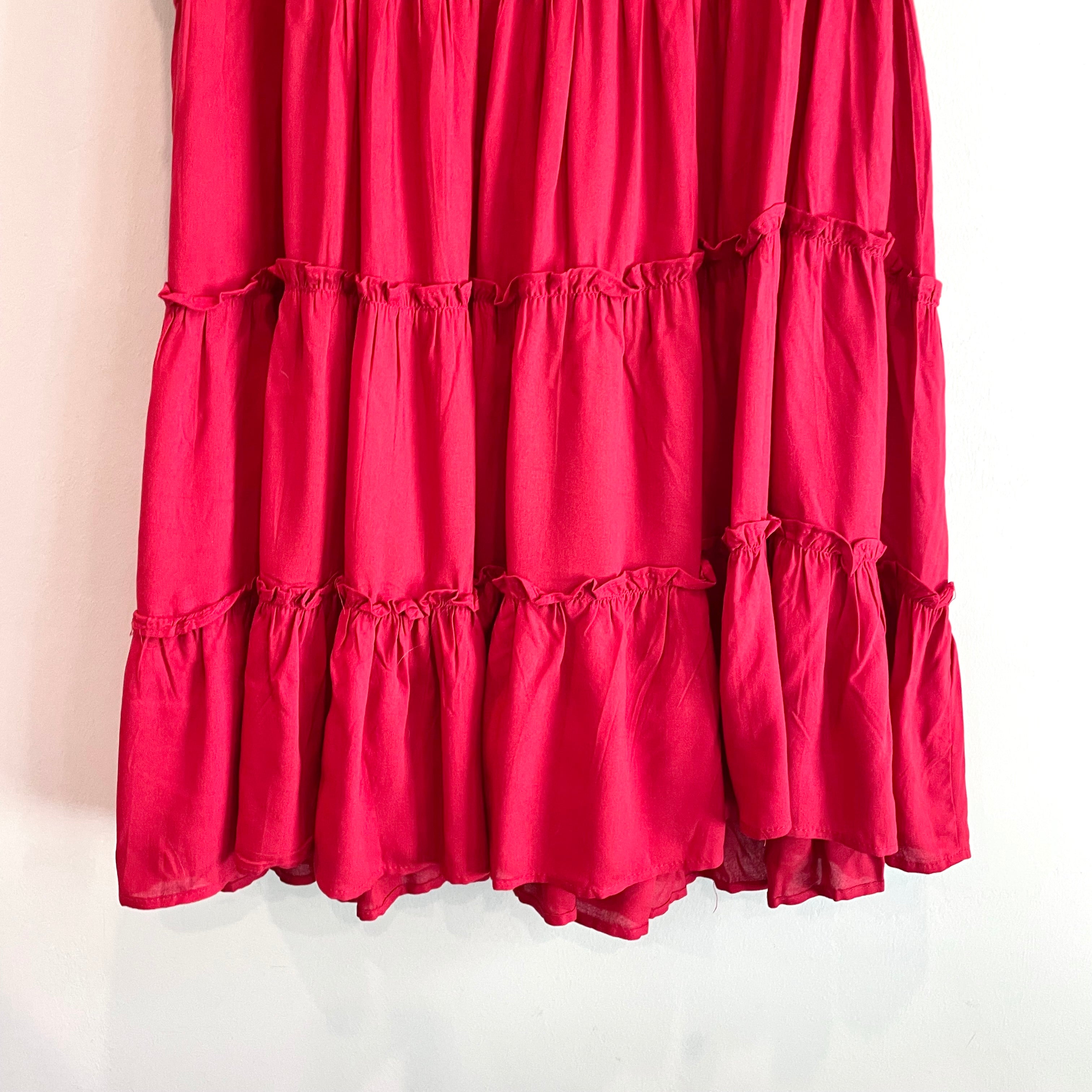 Tiered Ruffle Cap Sleeve Dress