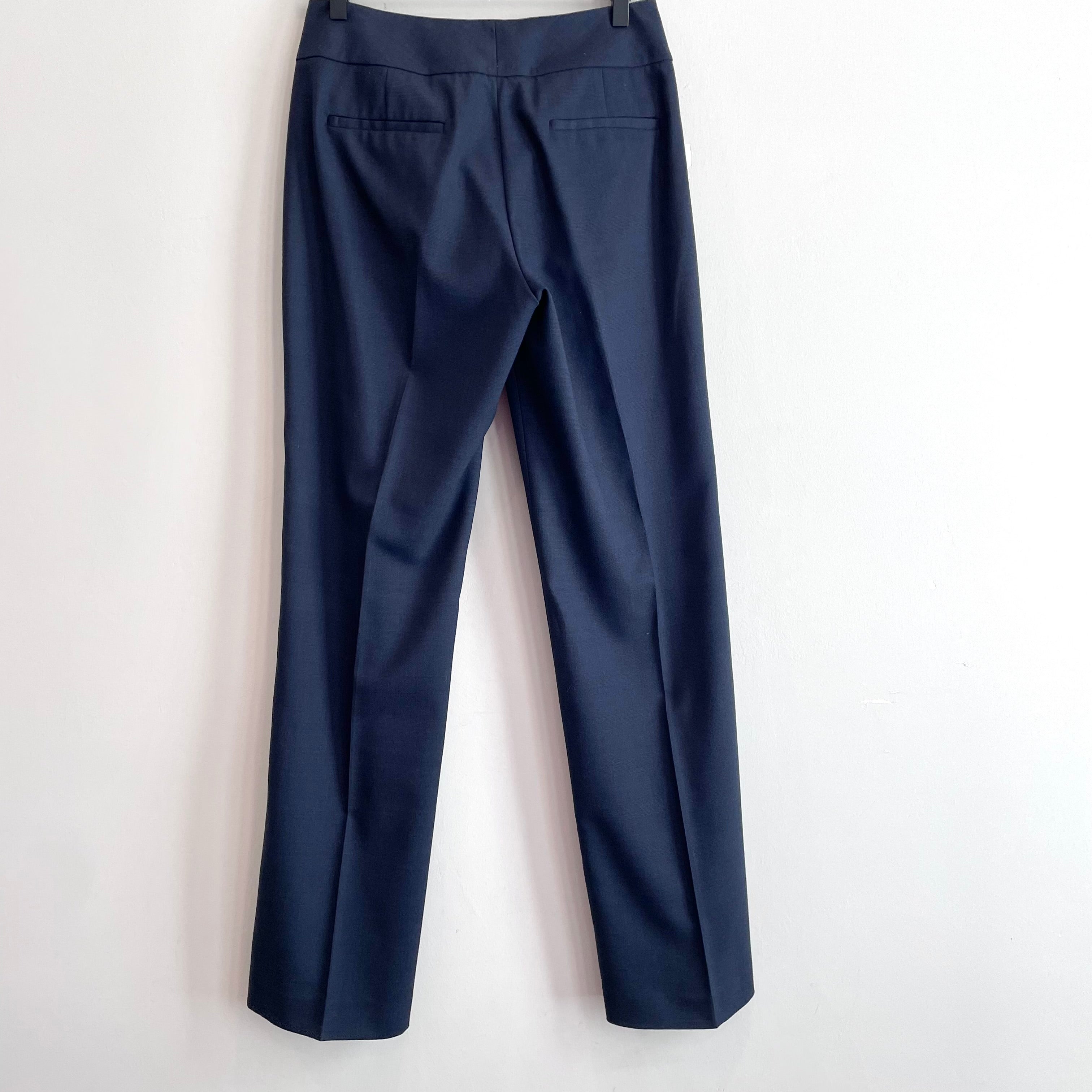 Straight Leg Wool Blend Dress Pants