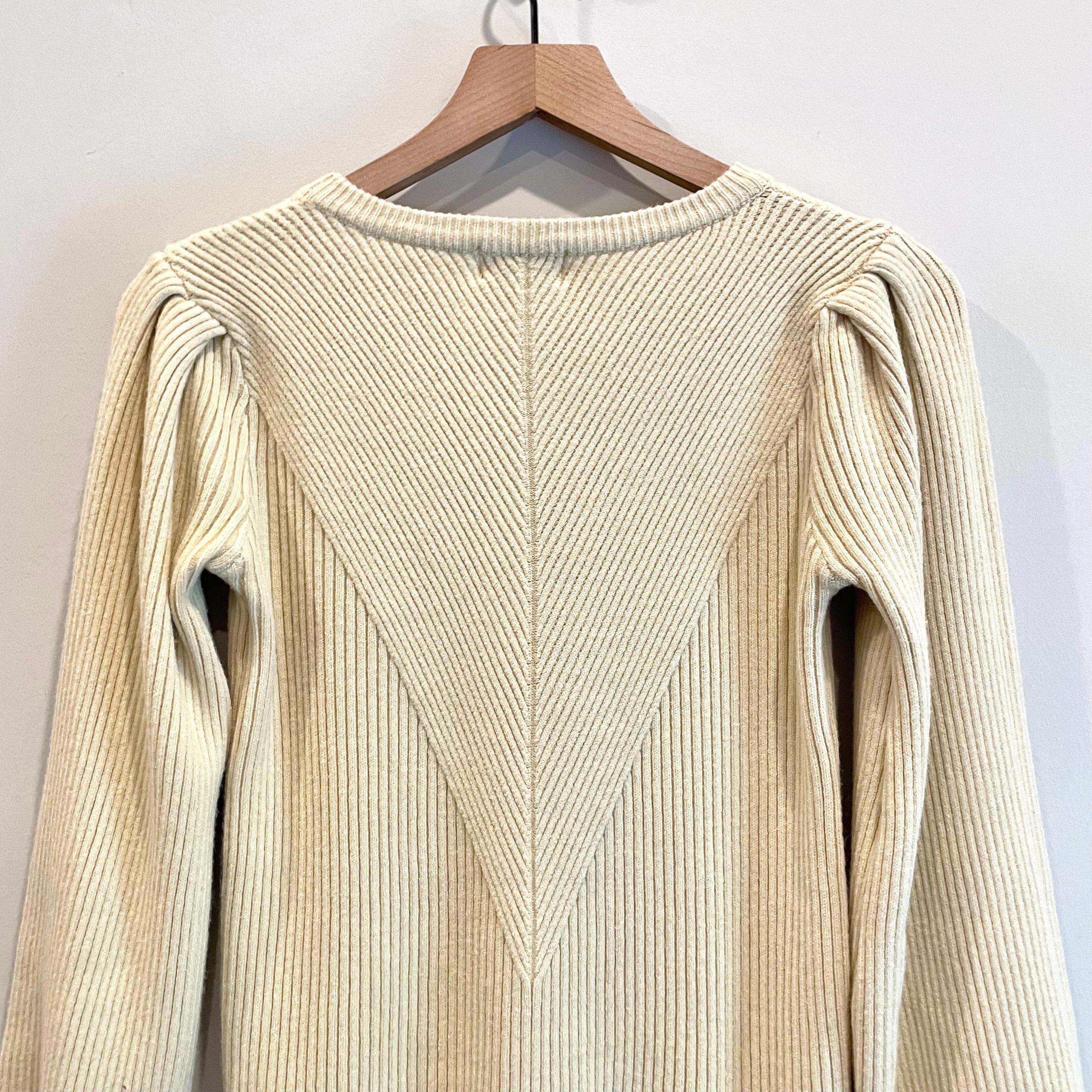 Ribbed Balloon Sleeve Sweater