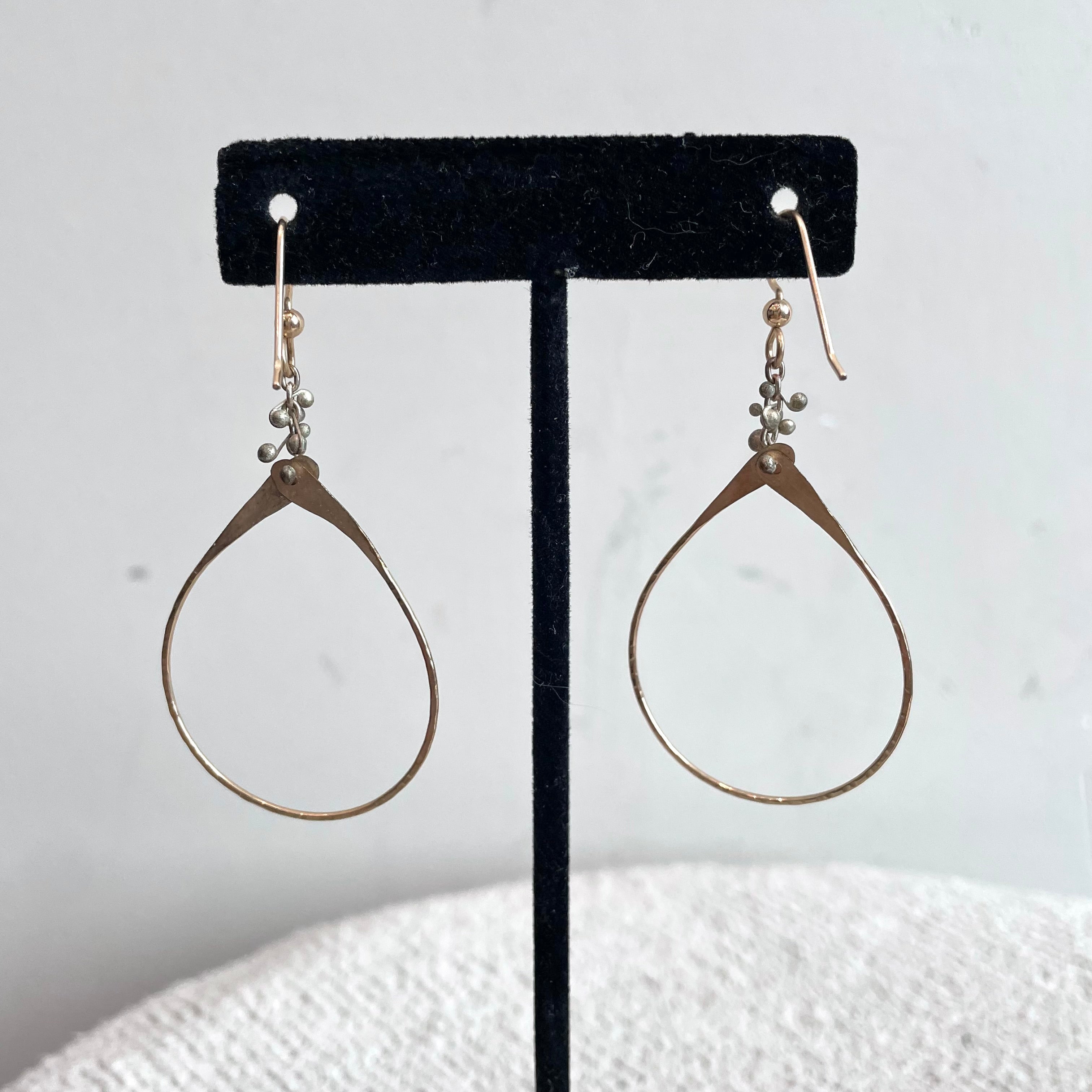 Hammered Oval Hoop Earrings