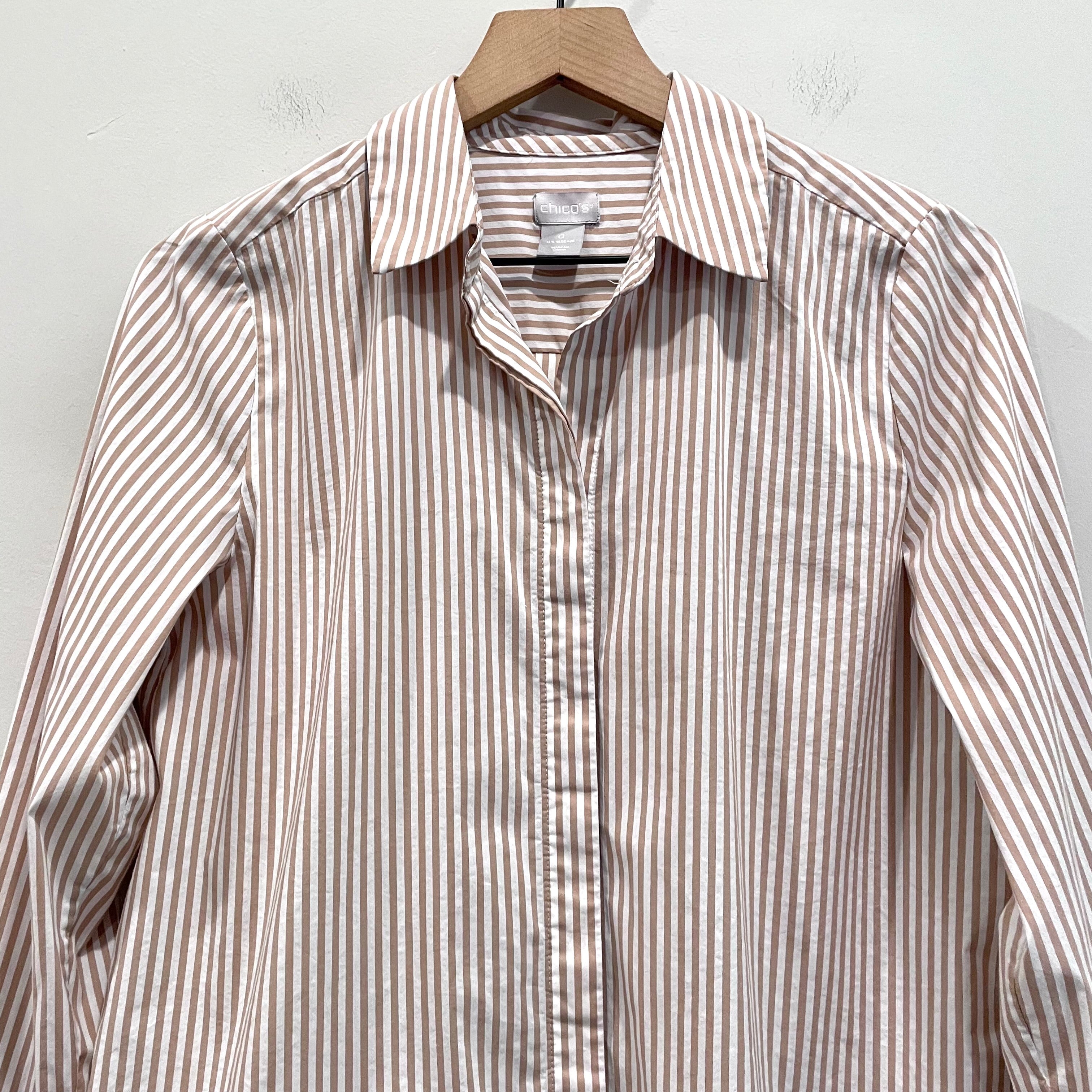 Striped Button Sleeve Top