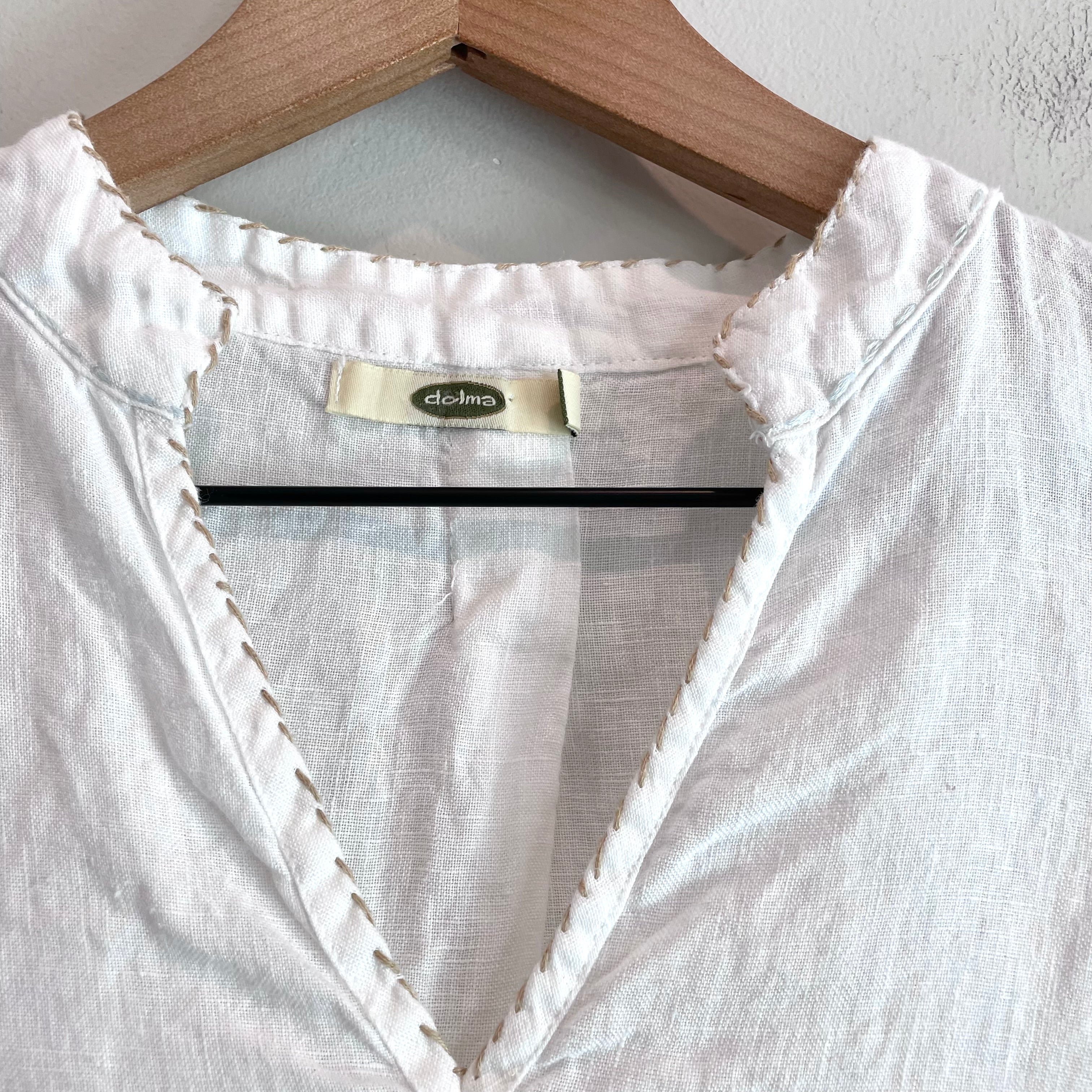 French Knot Stitched Linen Top