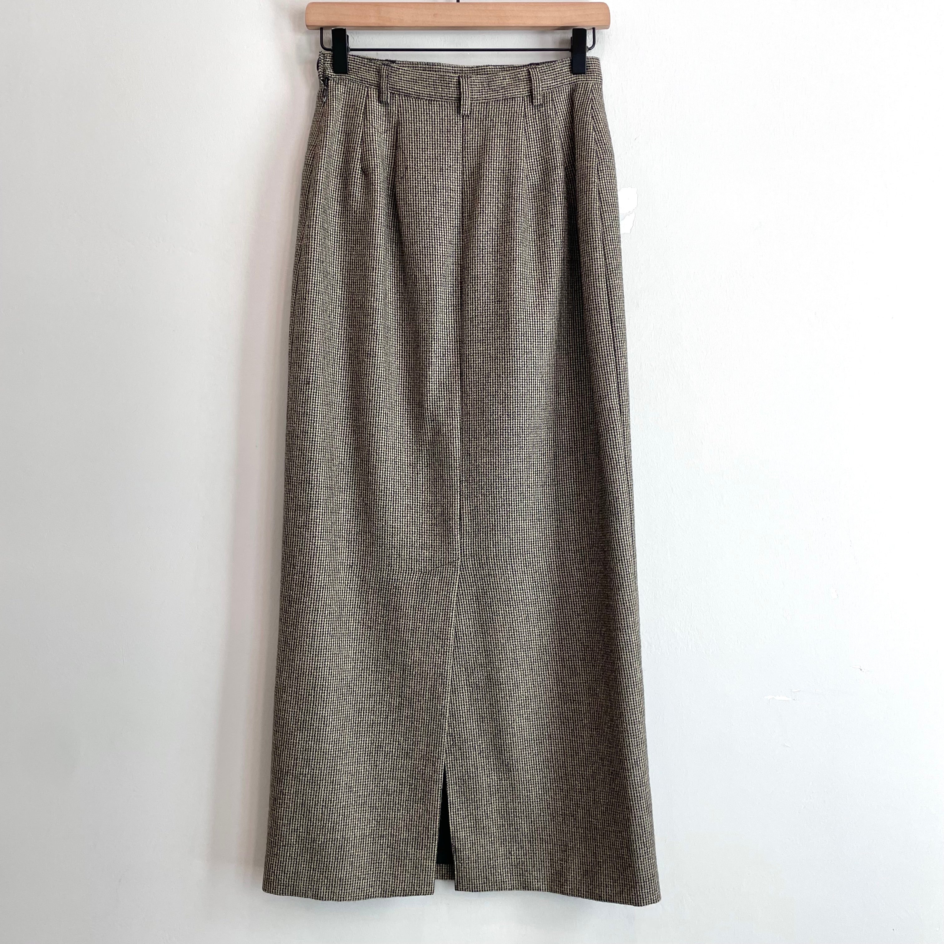 Plaid Wool Alpaca Maxi Skirt