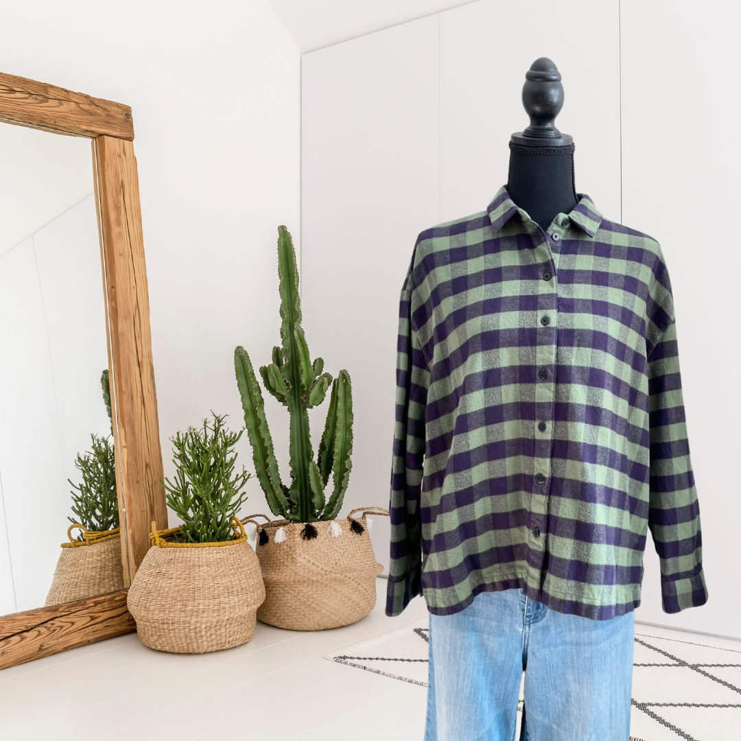 Buffalo Check Plaid Flannel Button Down Top