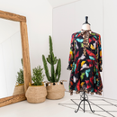 Butterfly Leopard Silk Dress-1