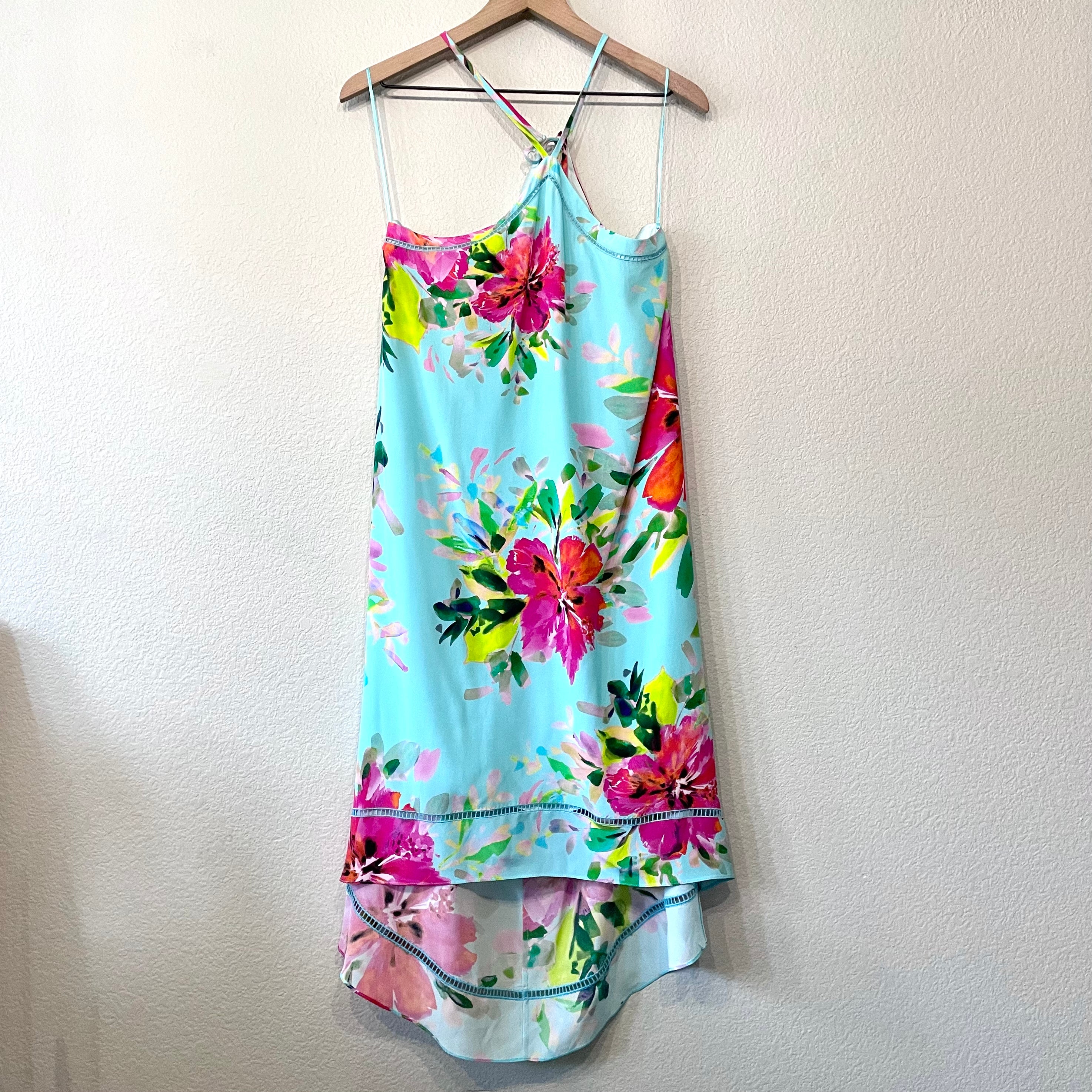 Floral Silk High Low Hem Dress