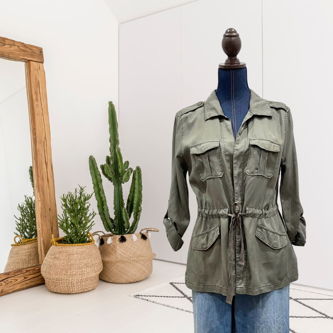 Utility Drawstring Waist Jacket