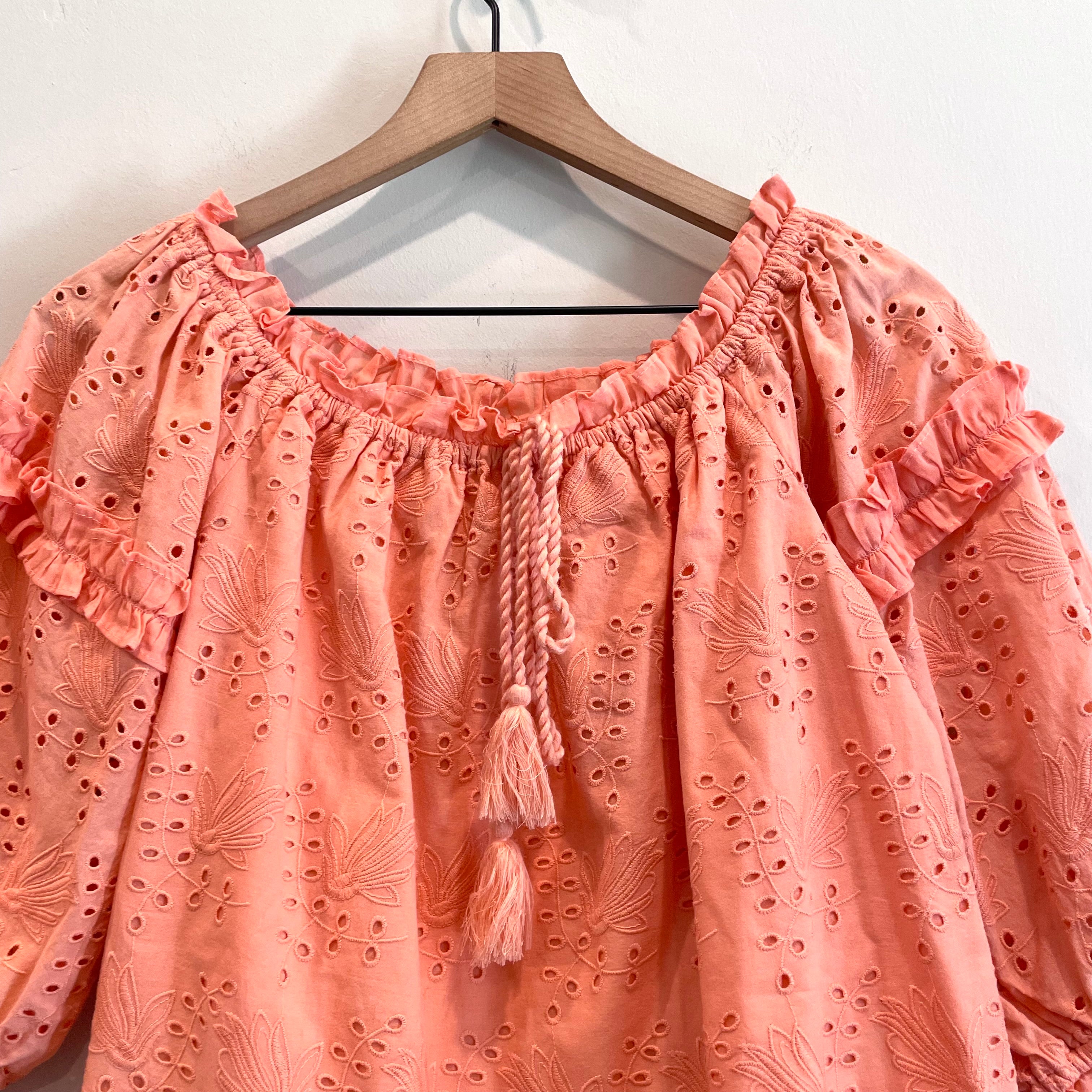 Eyelet Tassel Top