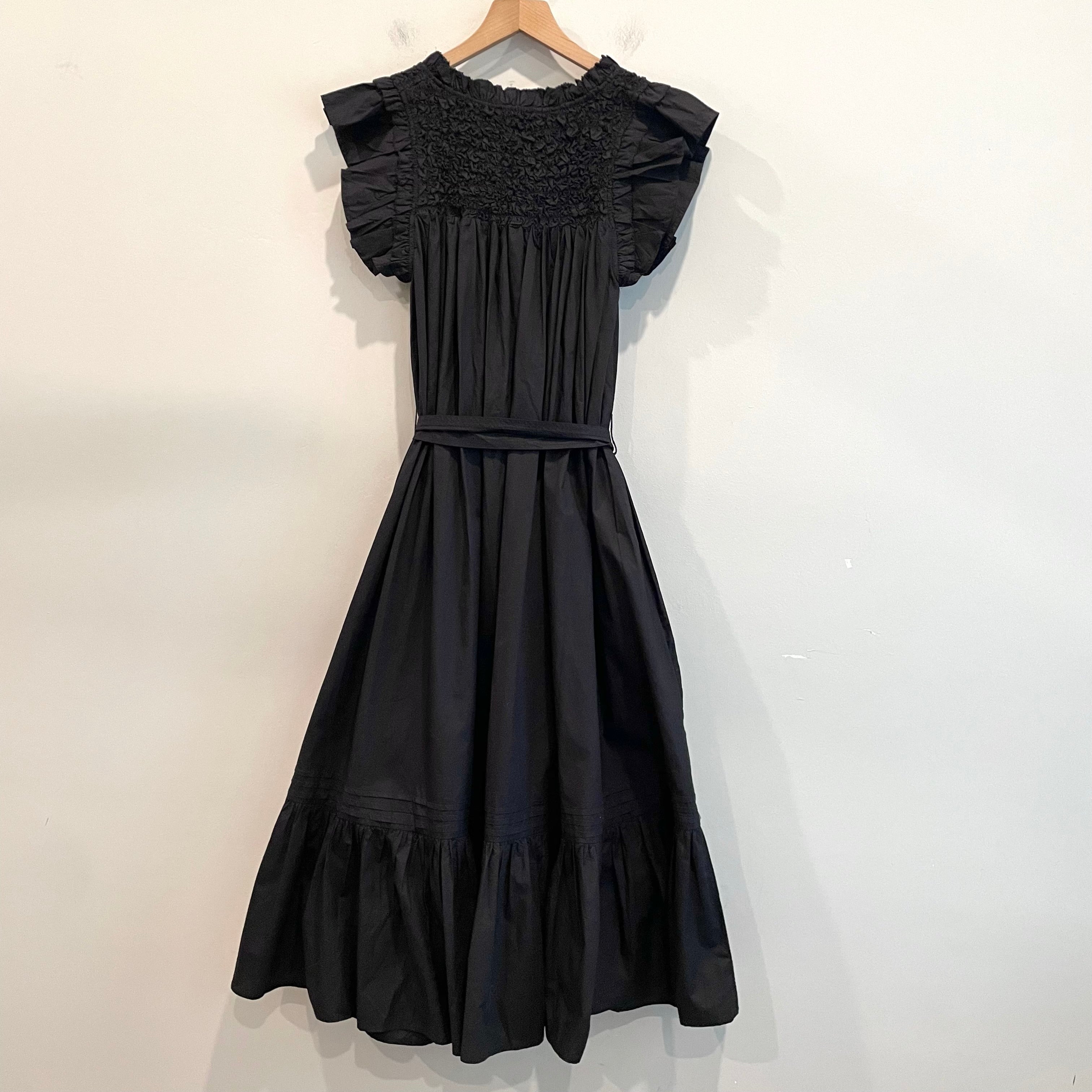 Ruffle Cap Sleeve Smocked Midi Dress