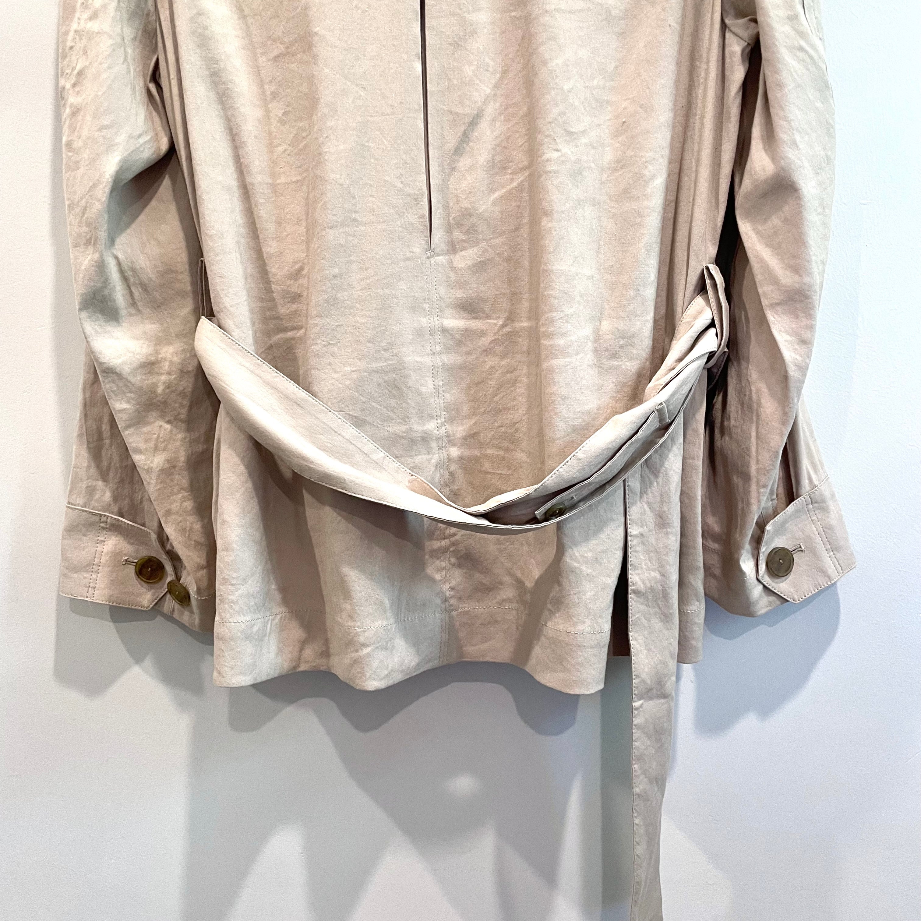 Belted Linen Blend Jacket