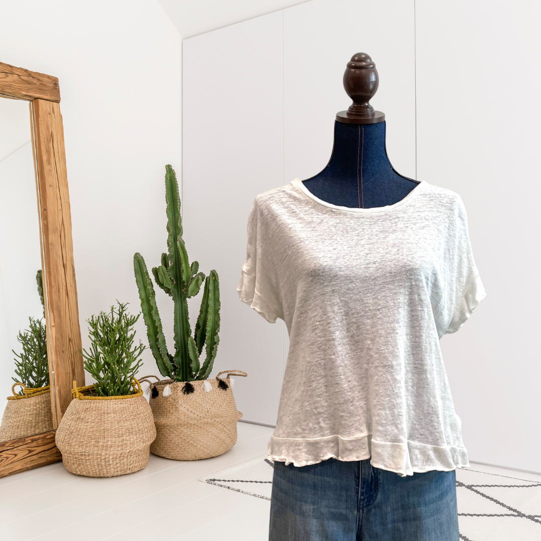 Linen Crossover Back Top