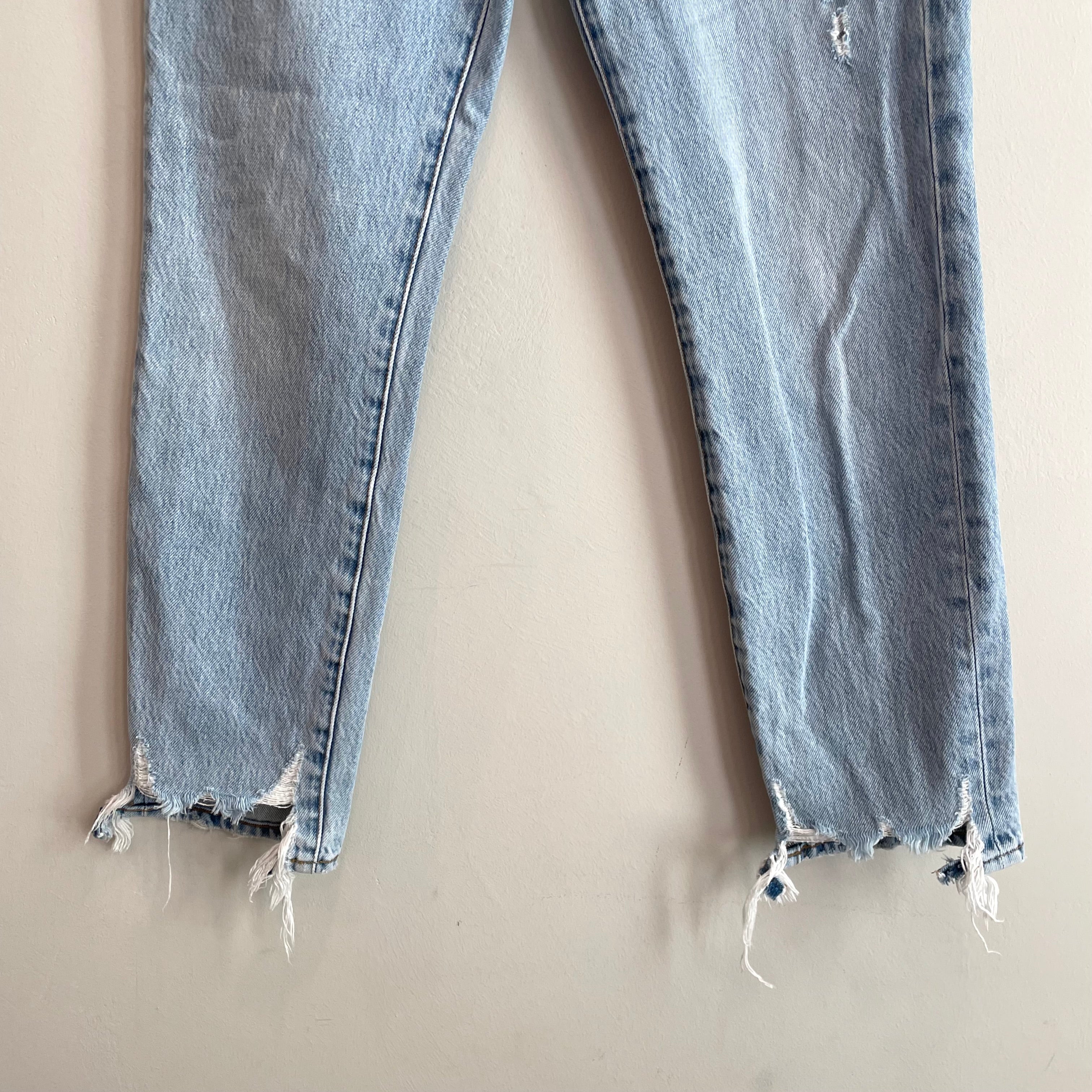 Distressed Button Fly Jeans