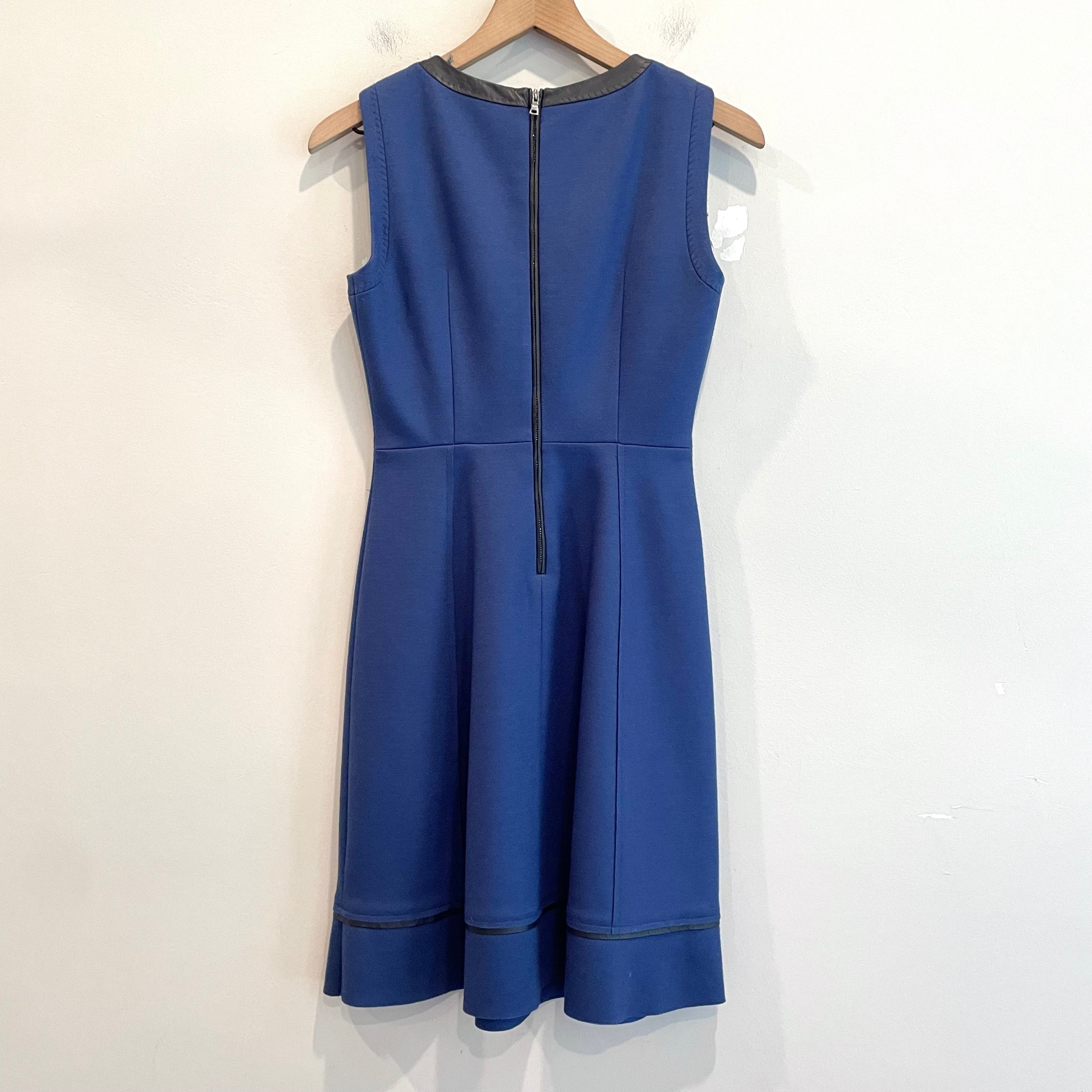 Wool Blend Leather Trim Dress