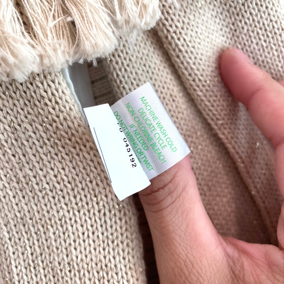 Tassel Trim Open Front Cardigan Vest