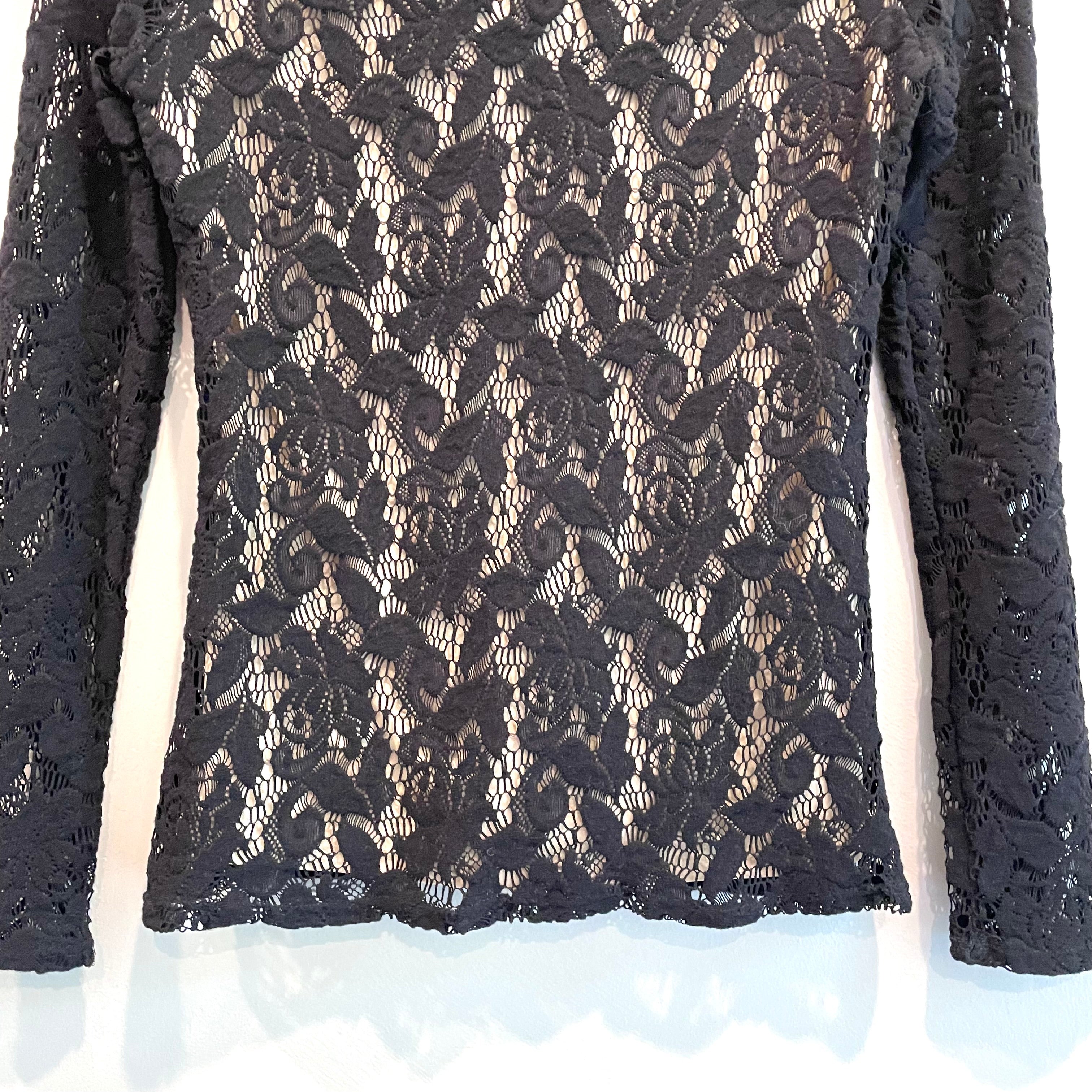 Lace V-Neck Long Sleeve Top