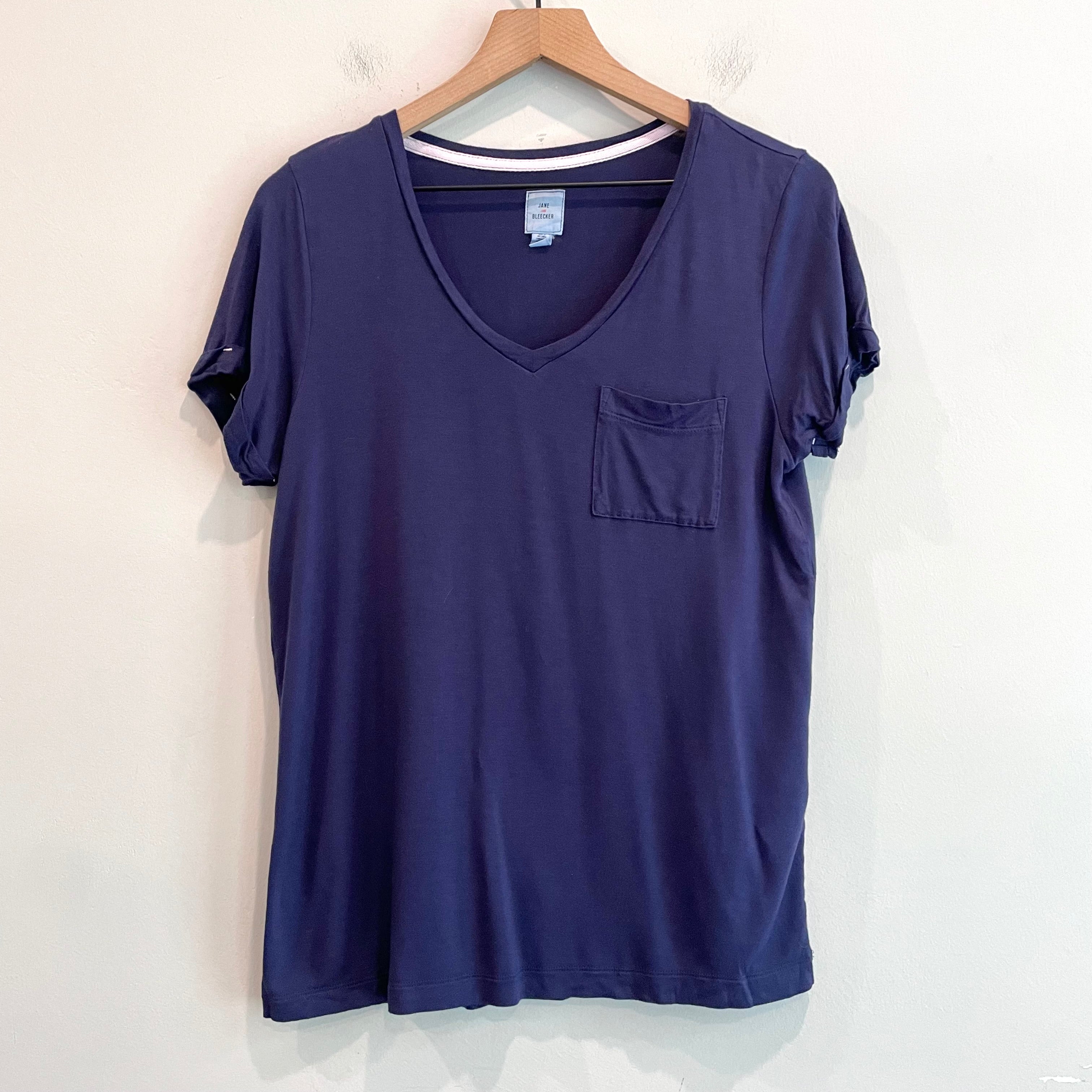 V-Neck Cuff Short Sleeve Tee