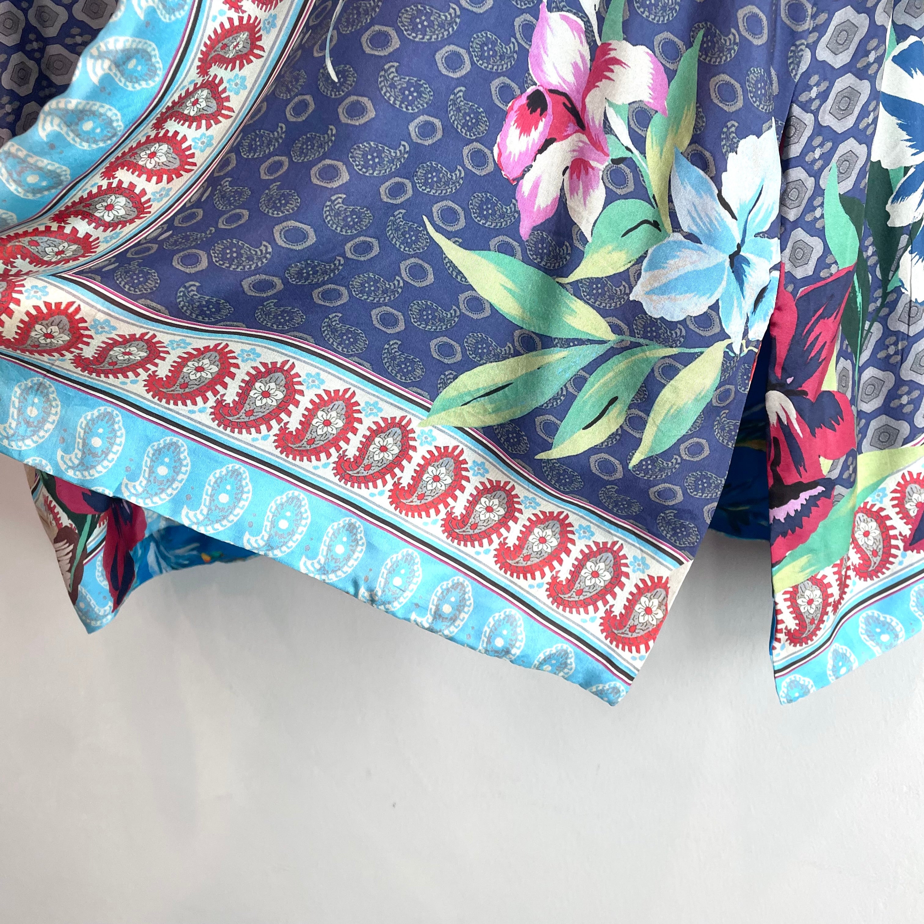 Floral Silk Reversible Kimono Cardigan