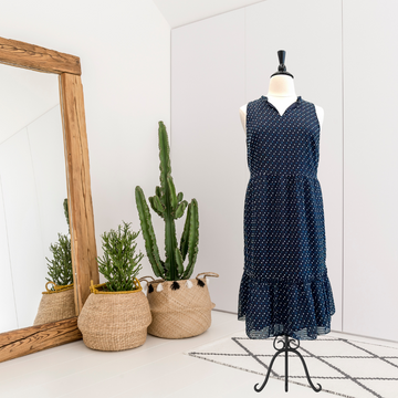 Swiss Dot Sleeveless Dress