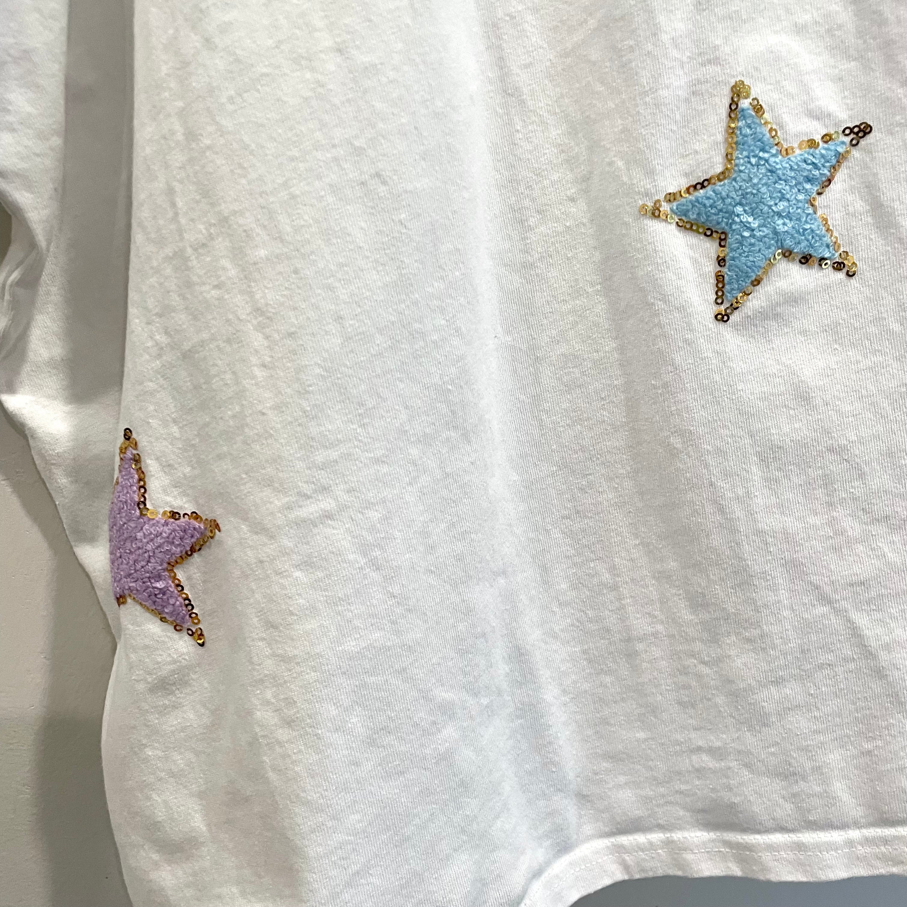 Chenille Star Patch Oversized Tee