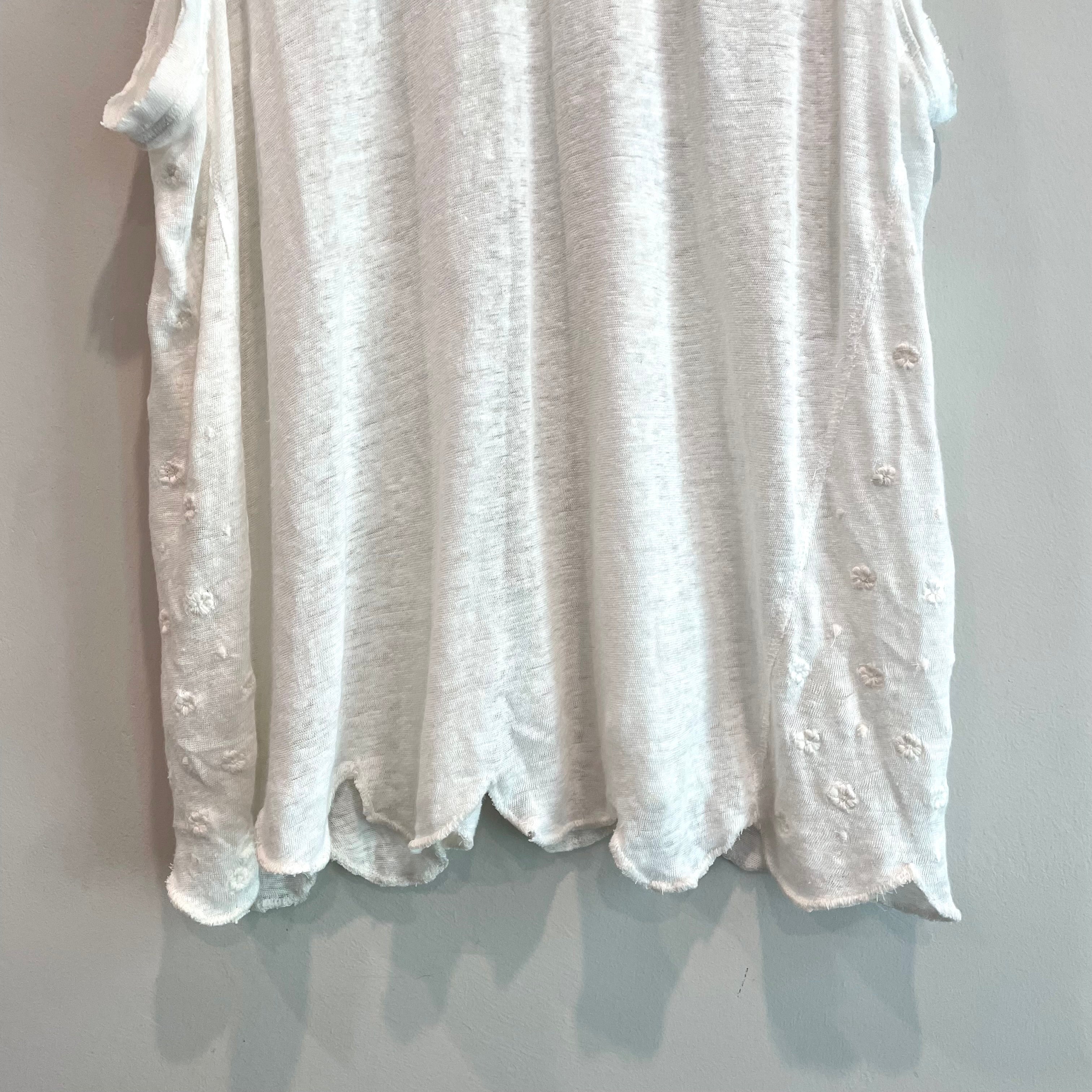 Embroidered Linen Tank Top