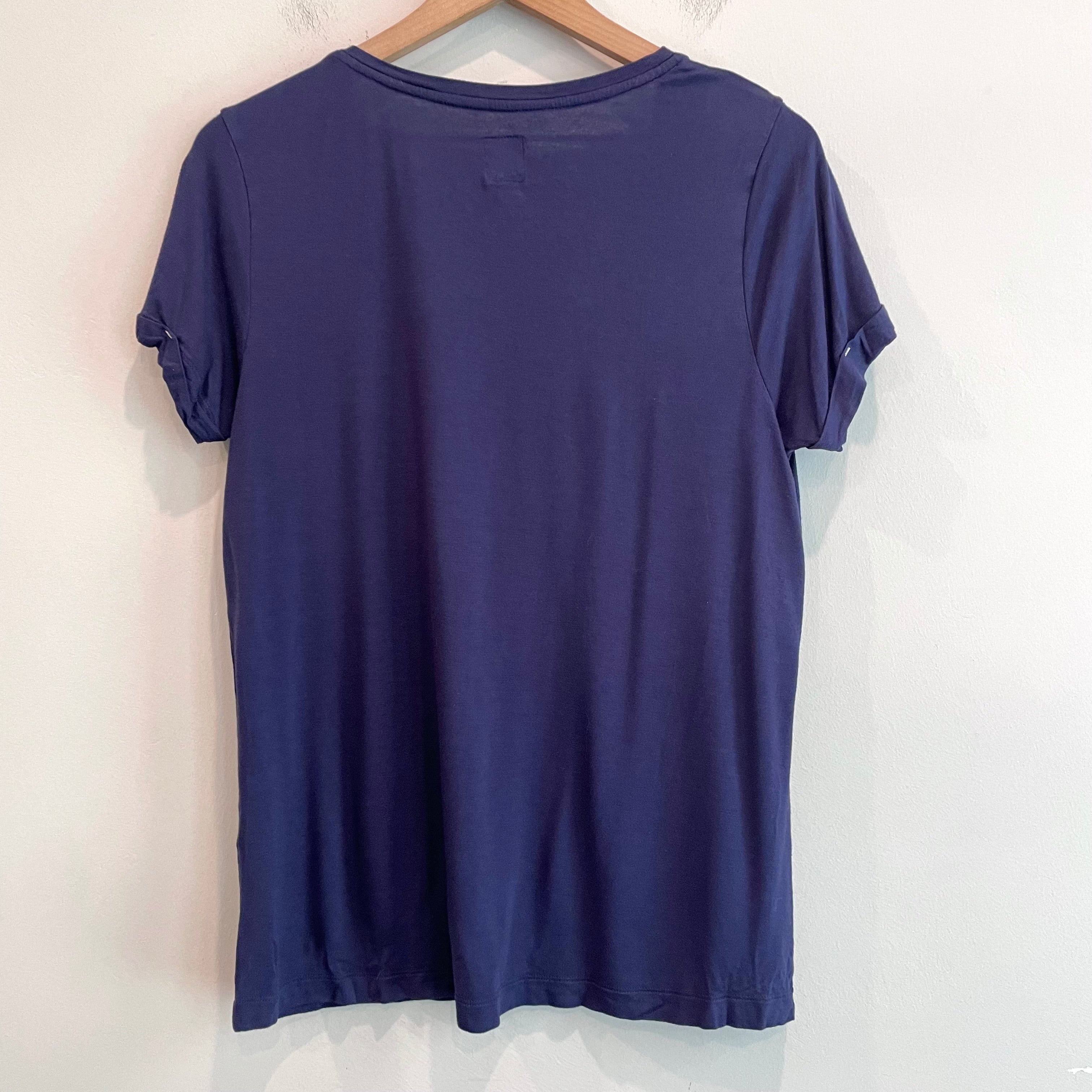 V-Neck Cuff Short Sleeve Tee