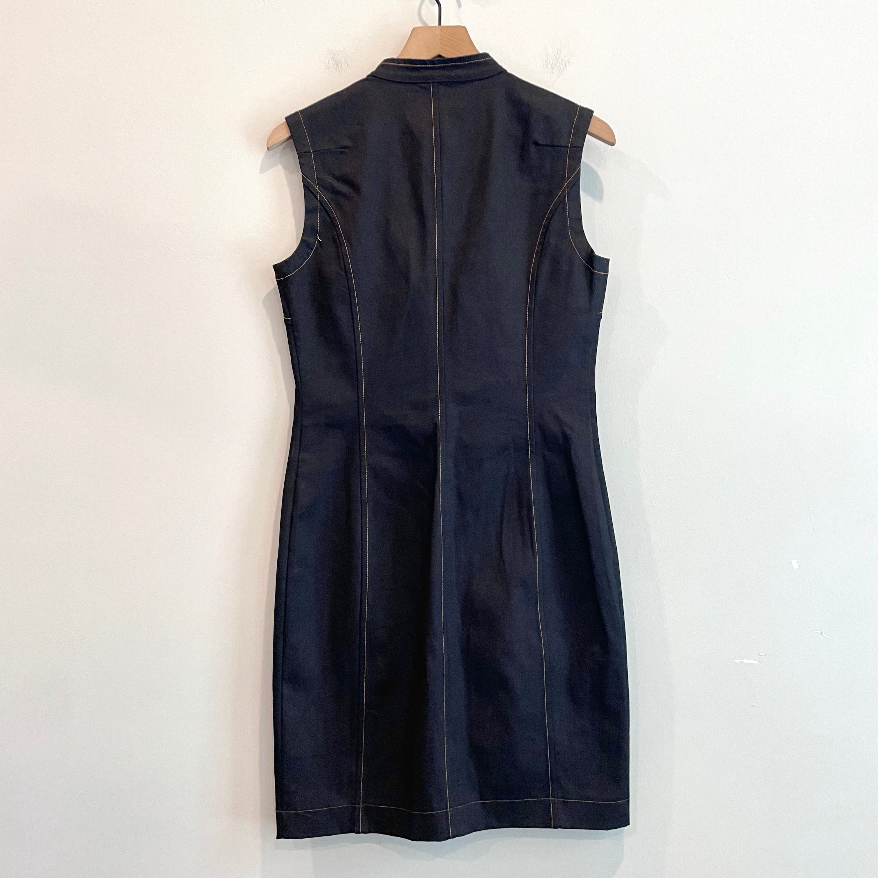 Sleeveless Zip Denim Jean Dress