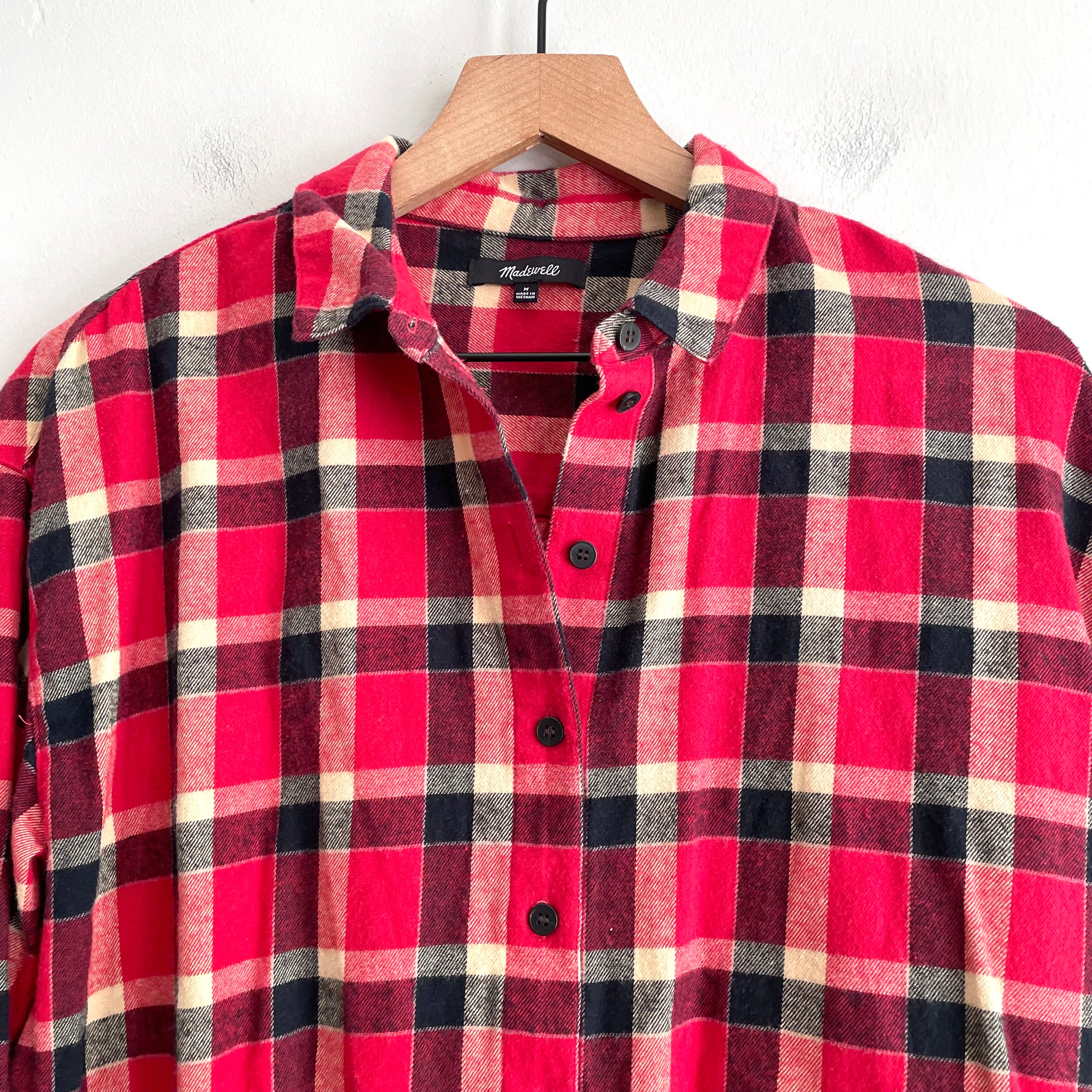 Plaid Flannel Button Down Top