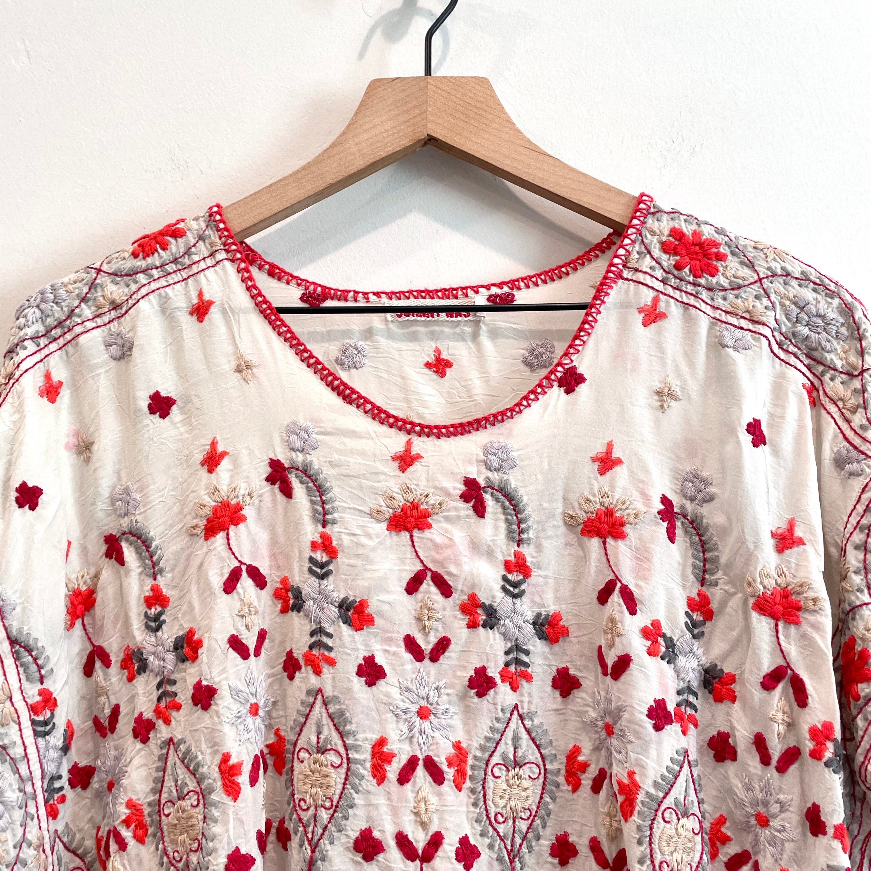 Geometric Relaxed Embroidered Top