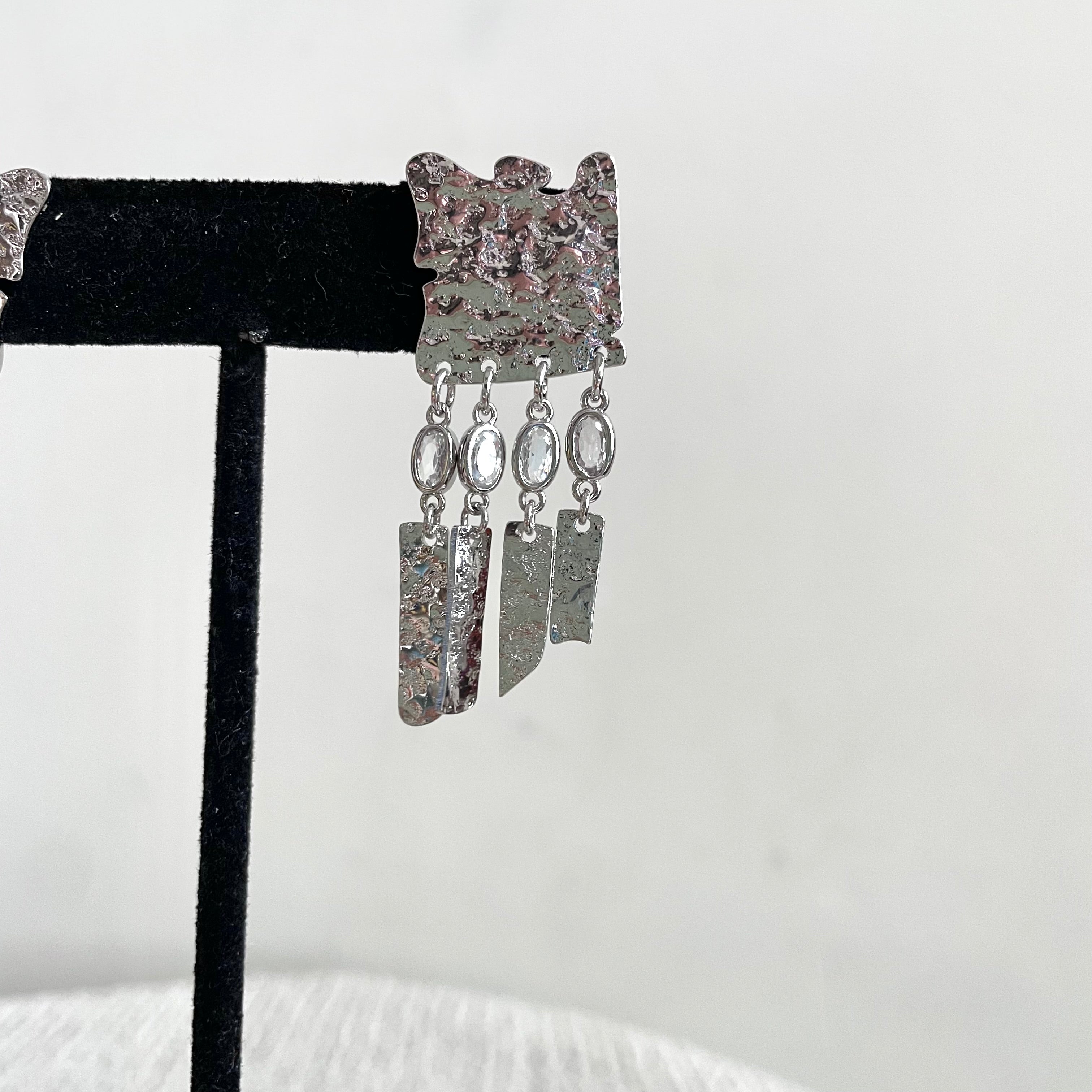 Hammered Angular Drop Earrings