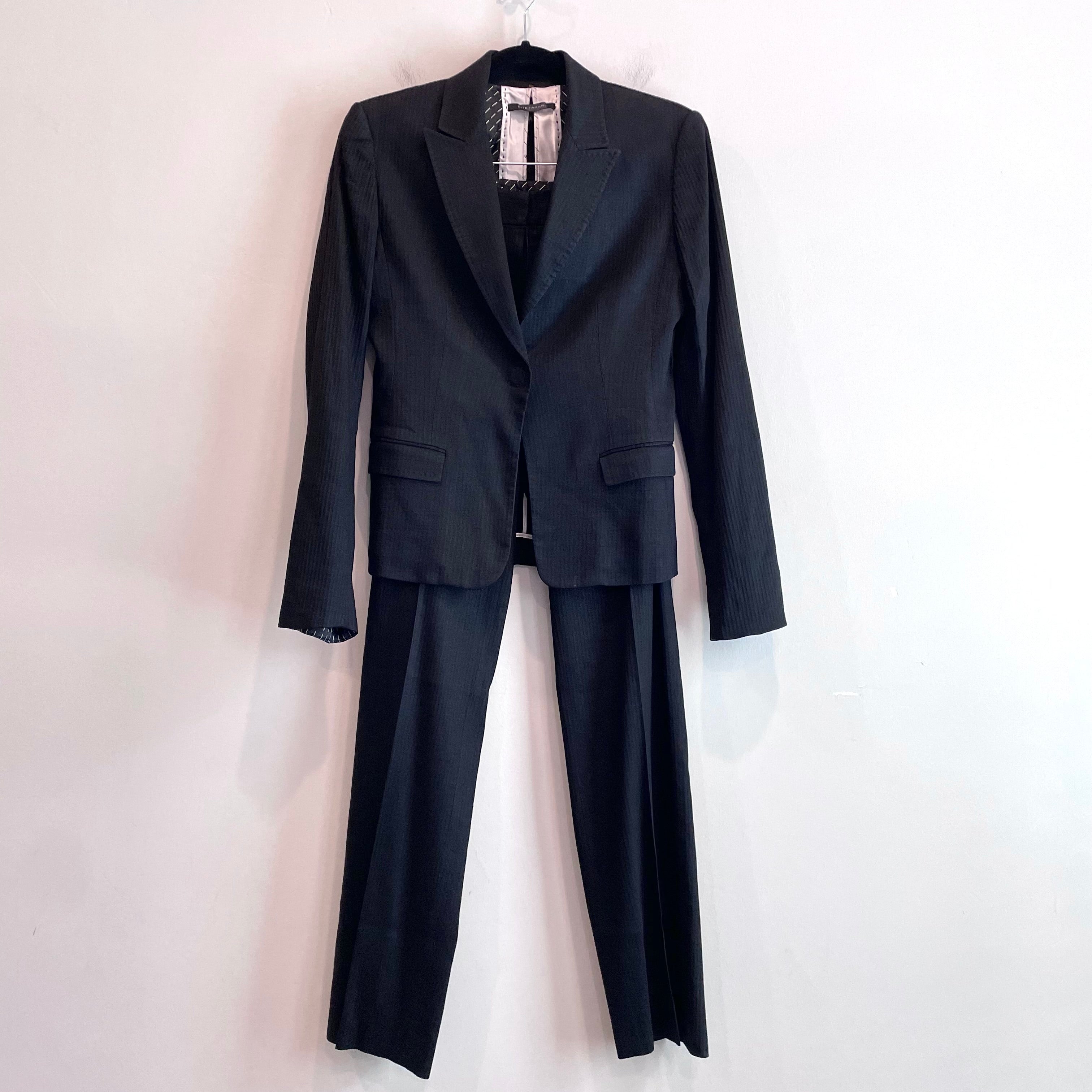 2PC Blazer Pant Linen Blend Suit Set