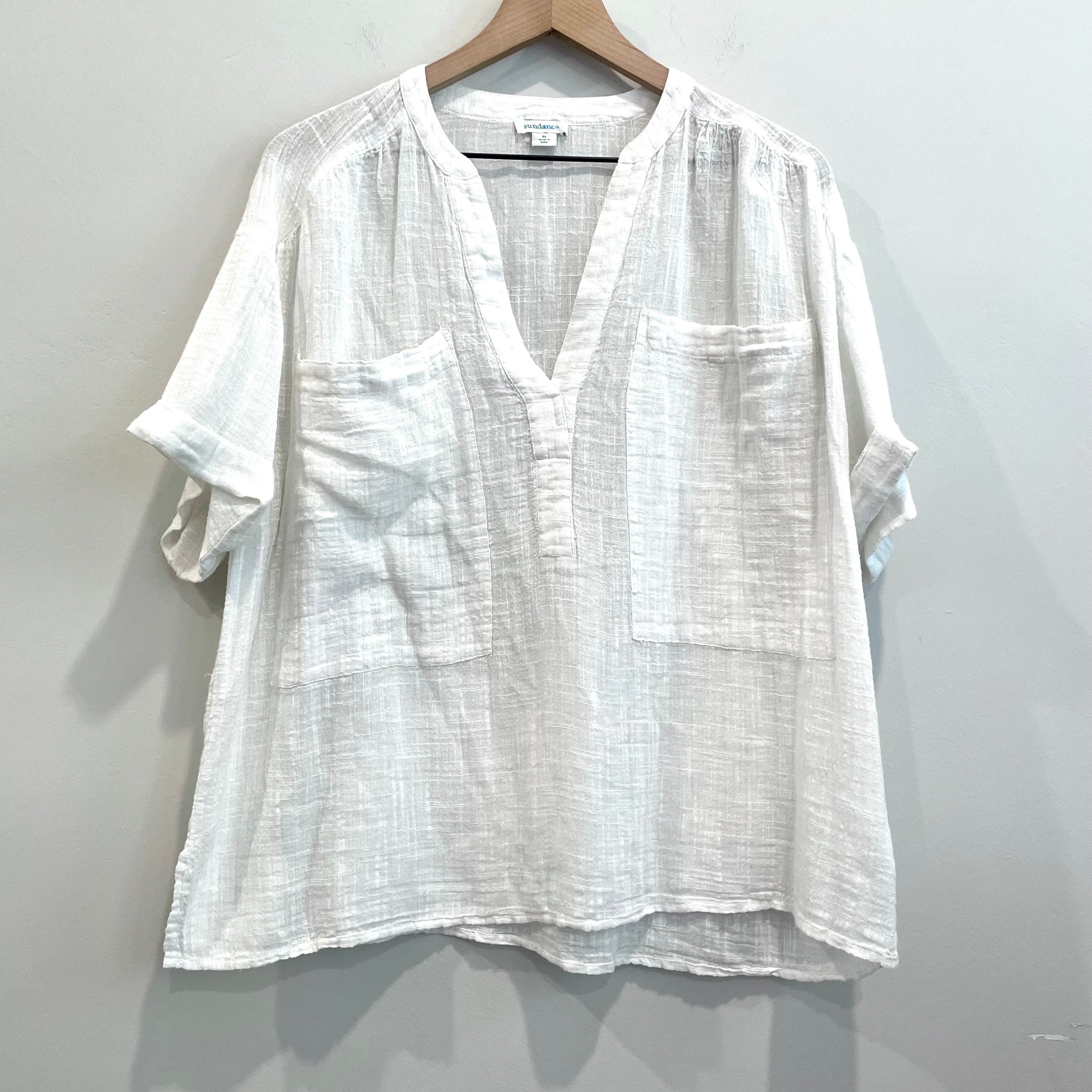 Pocket Cotton Short Sleeve Top