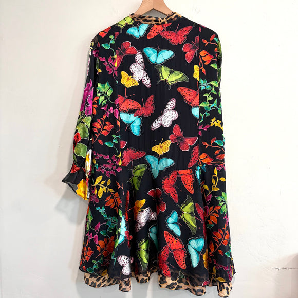 Butterfly Leopard Silk Dress