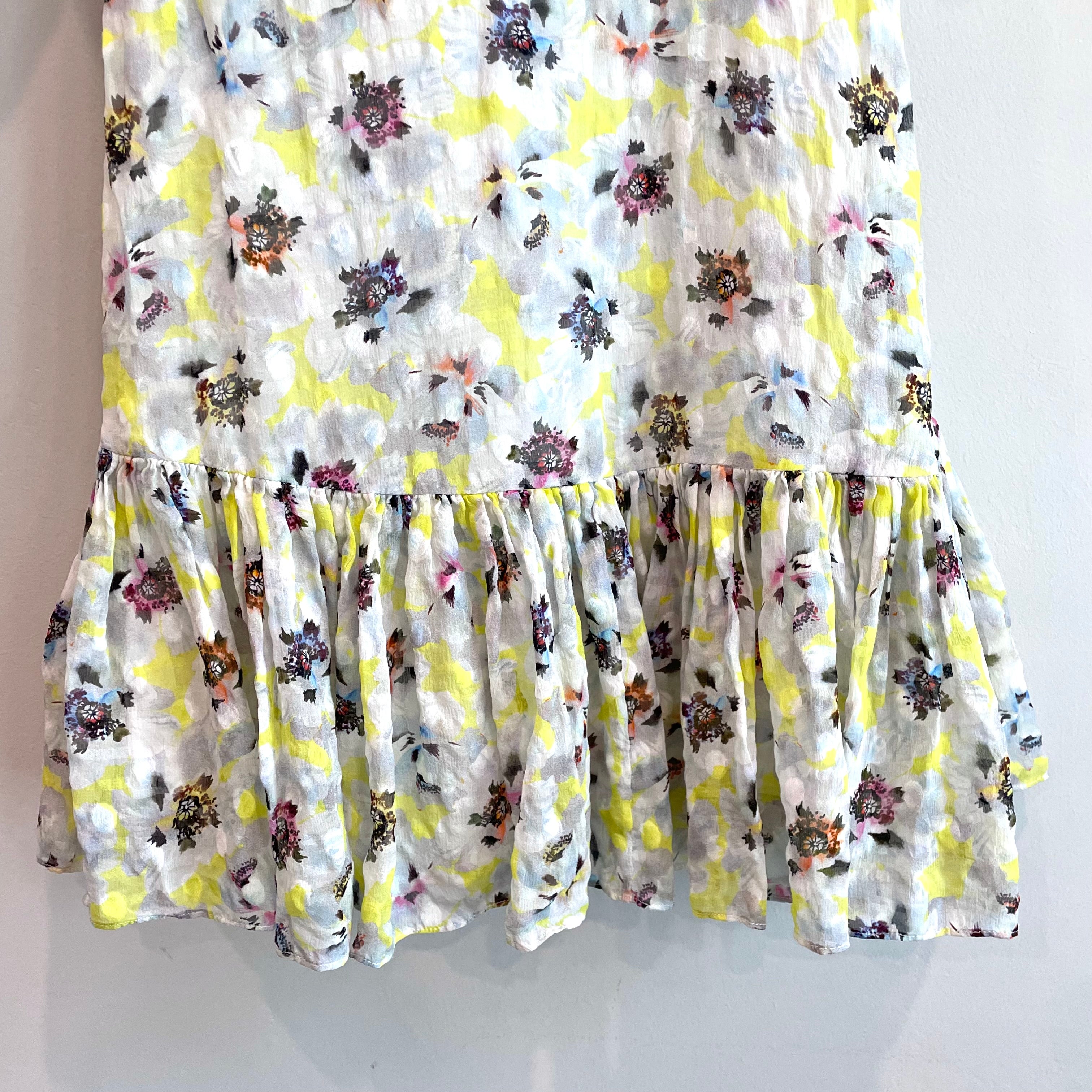 Floral Silk Faux Wrap Dress