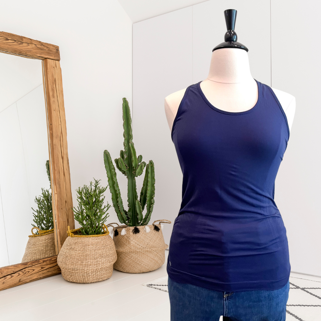 Ruched Nylon Stretch Tank Top