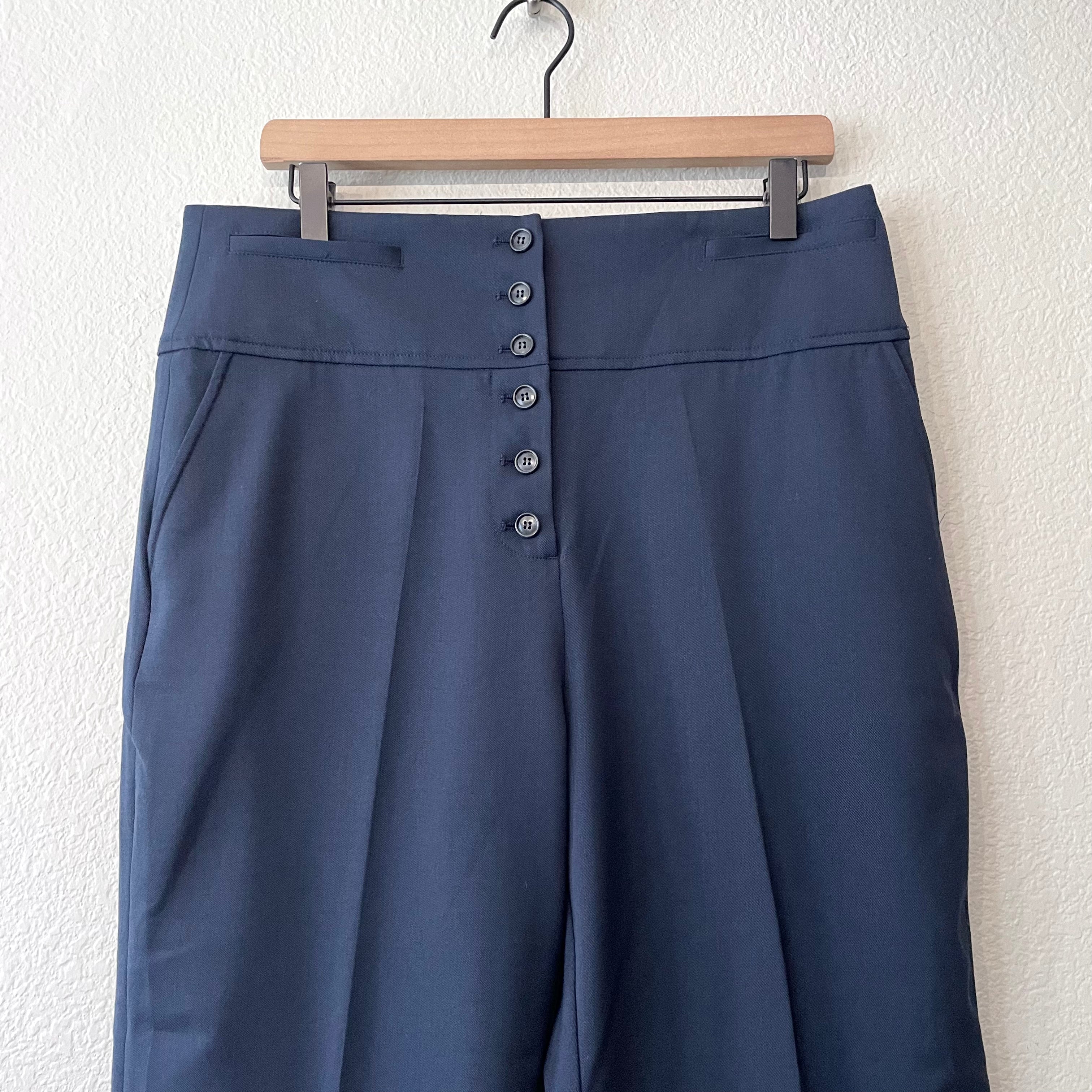 Button Fly Crop Dress Pants