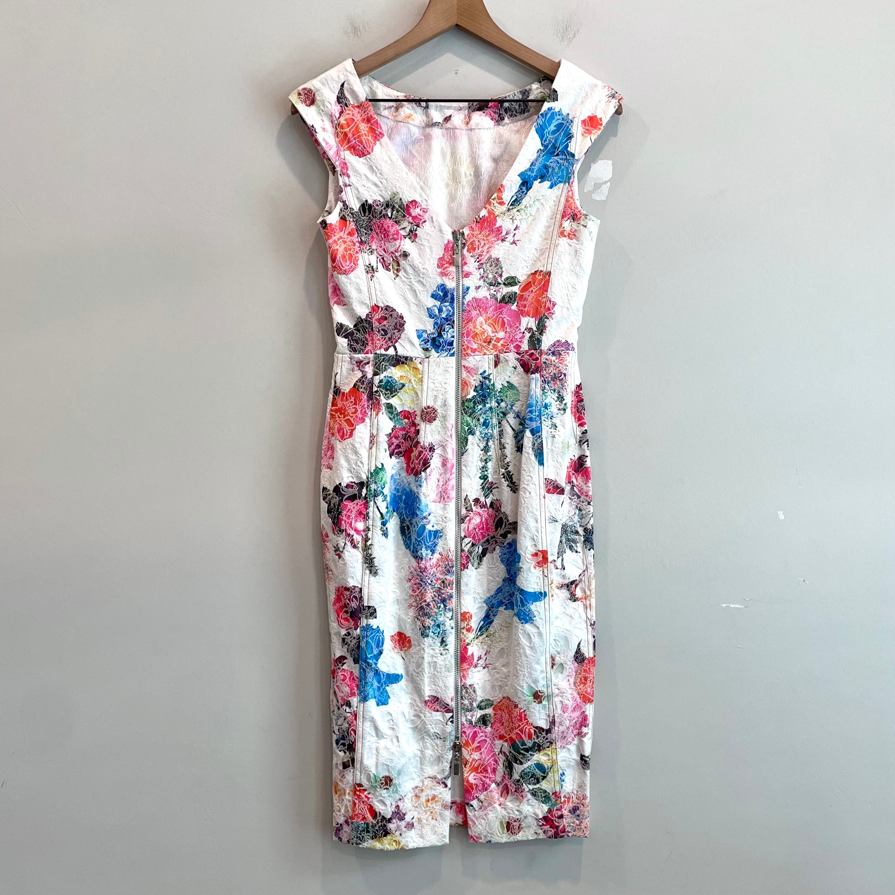 Textured Floral Sheath Dress