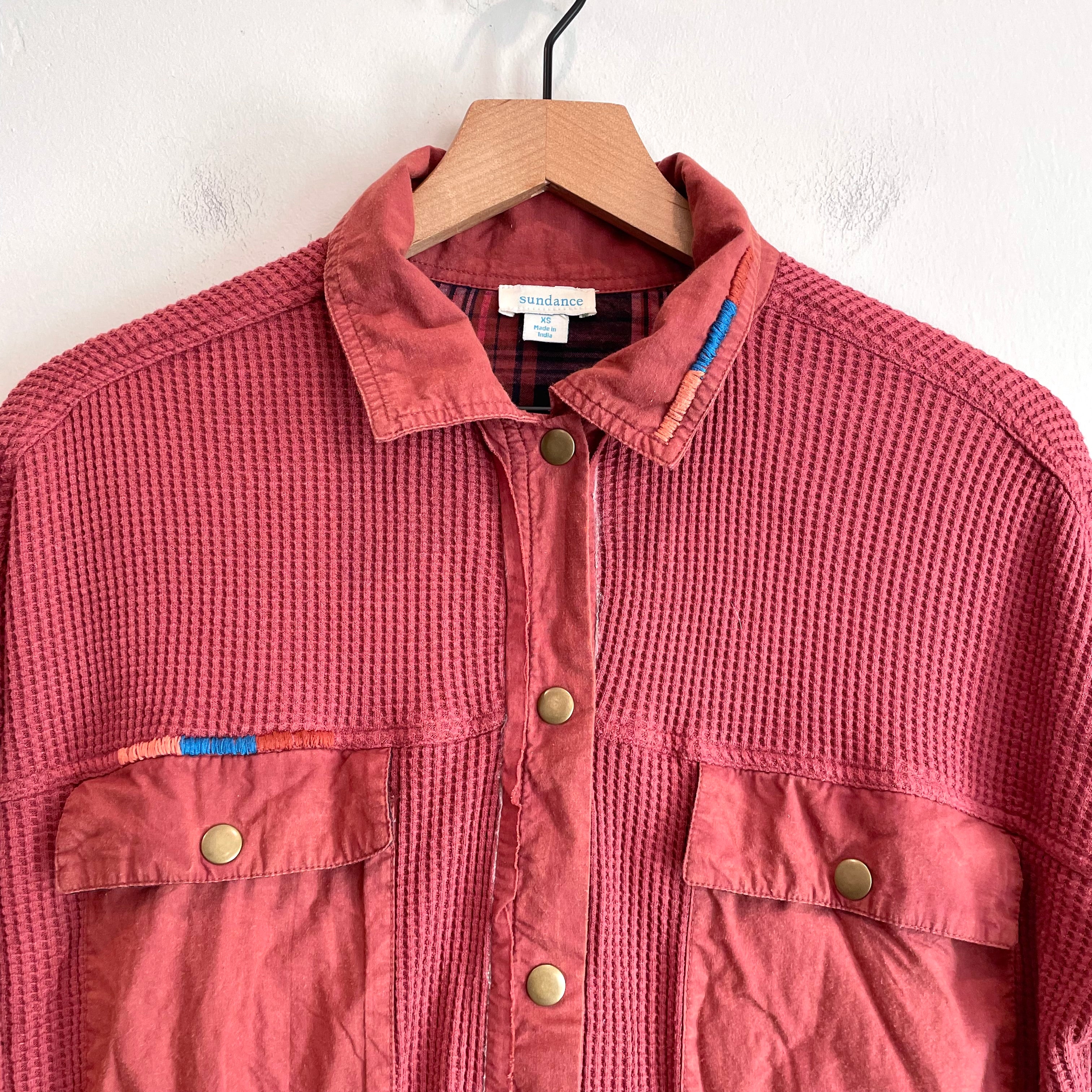 Waffle Knit Button Down Shirt