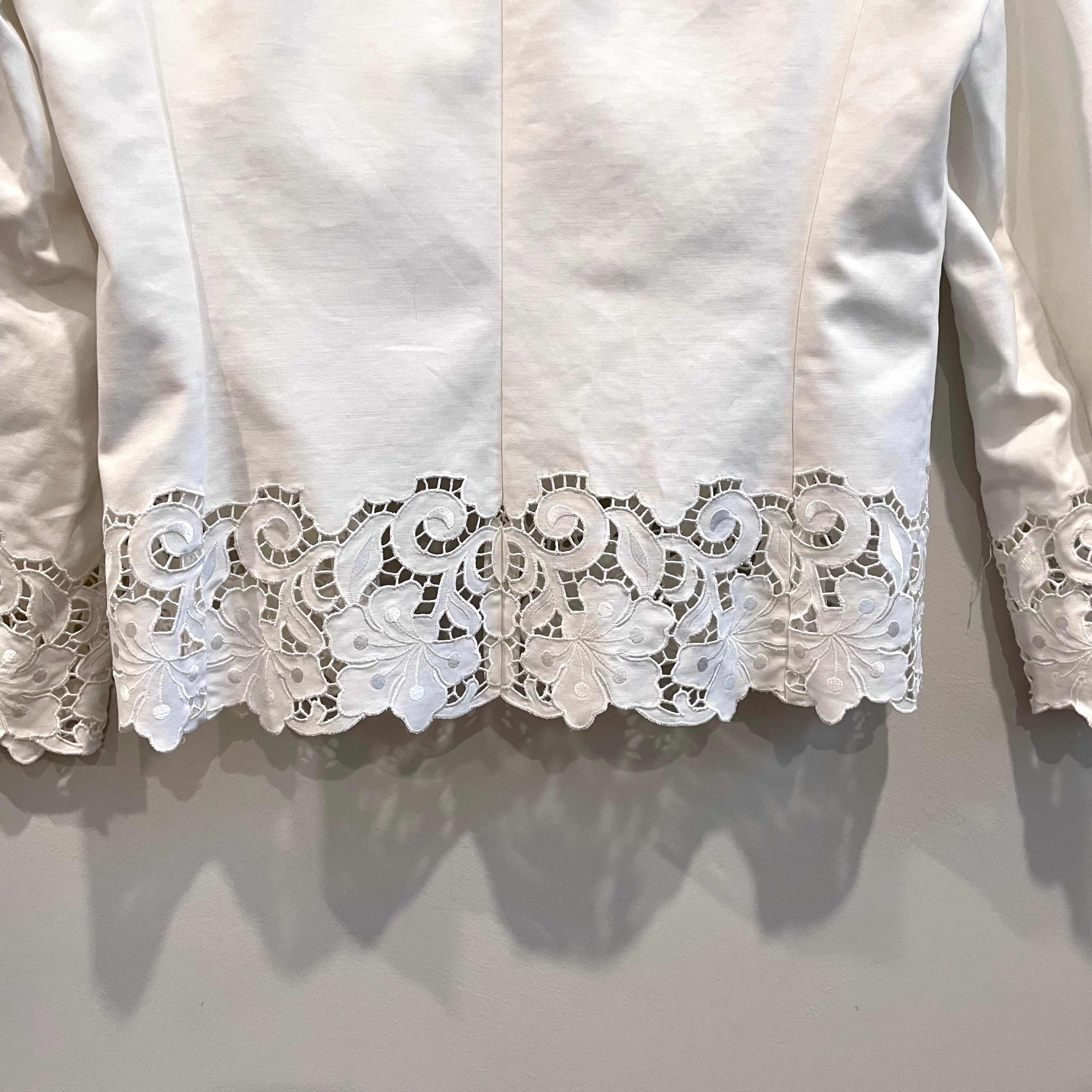 Embroidered Eyelet Blazer