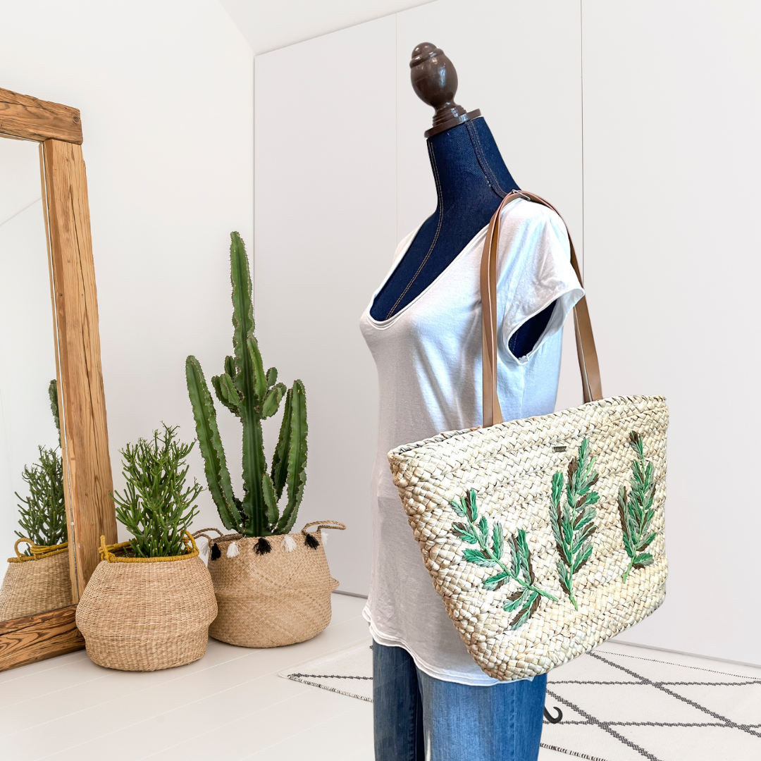 Leaf Straw Tote Bag