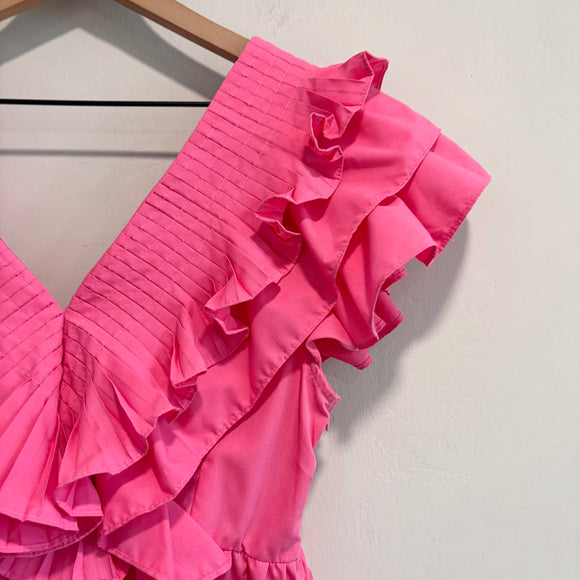 Ruffle Pleated Peplum Top