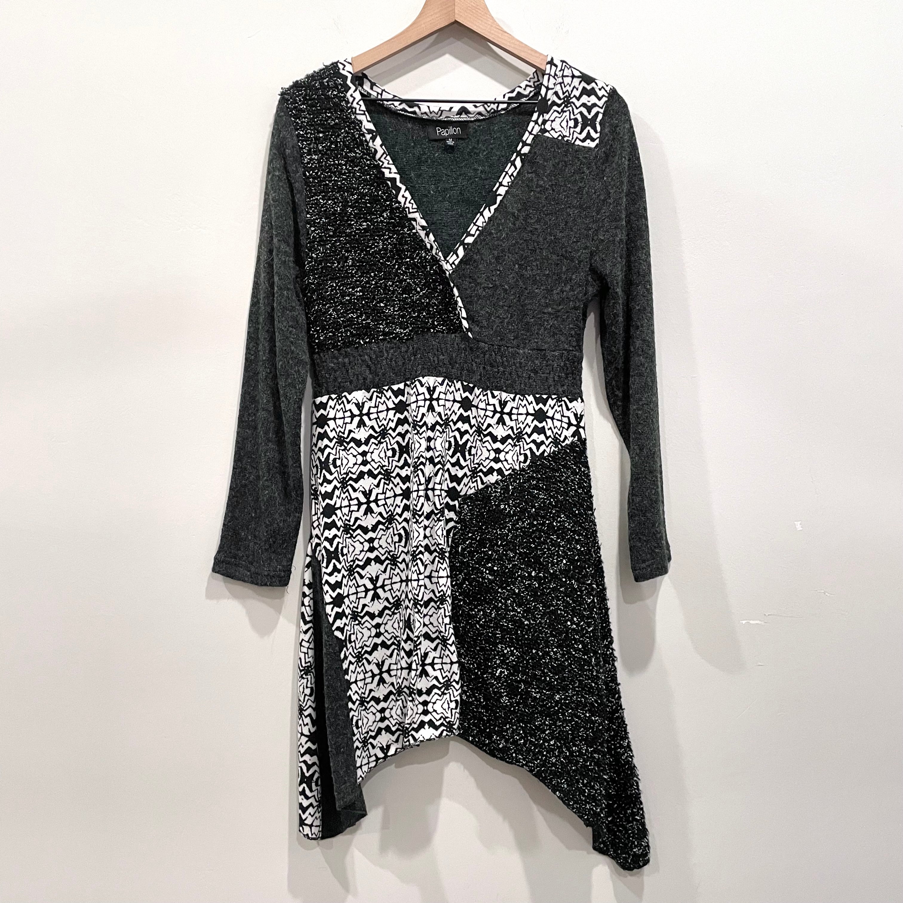 Mixed Media Asymmetrical Hem Tunic