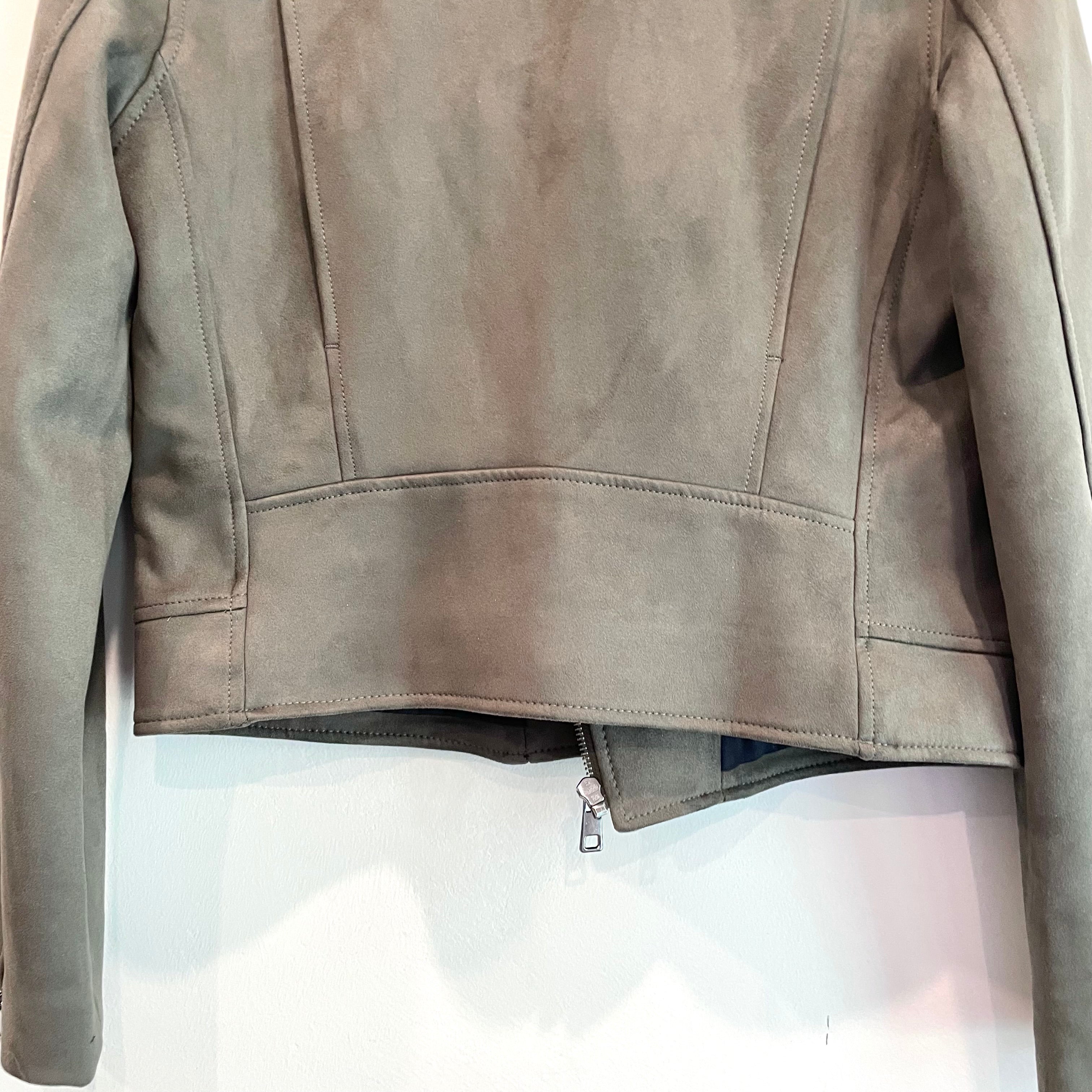 Faux Suede Moto Jacket