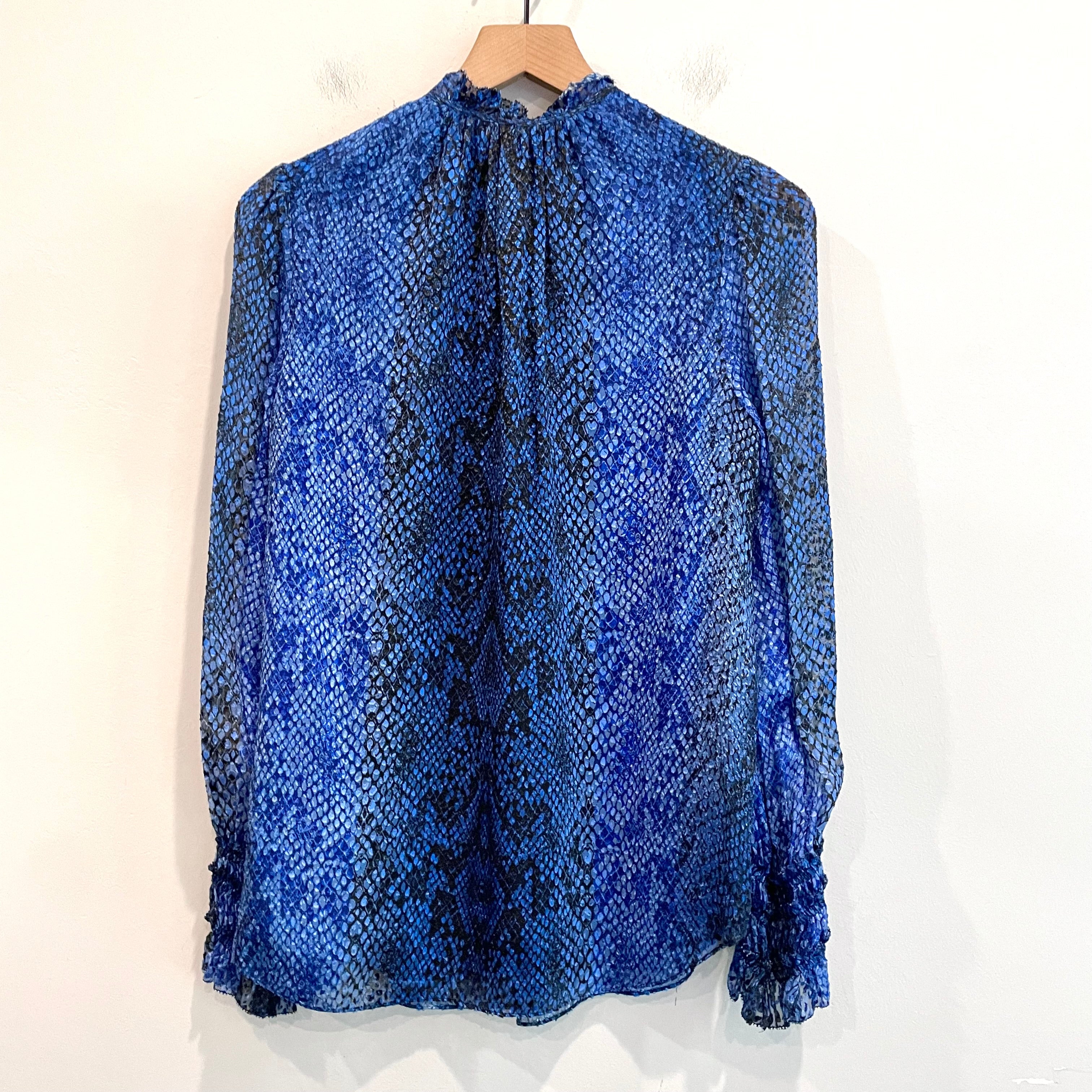 Snakeskin Floral Silk Blend Top