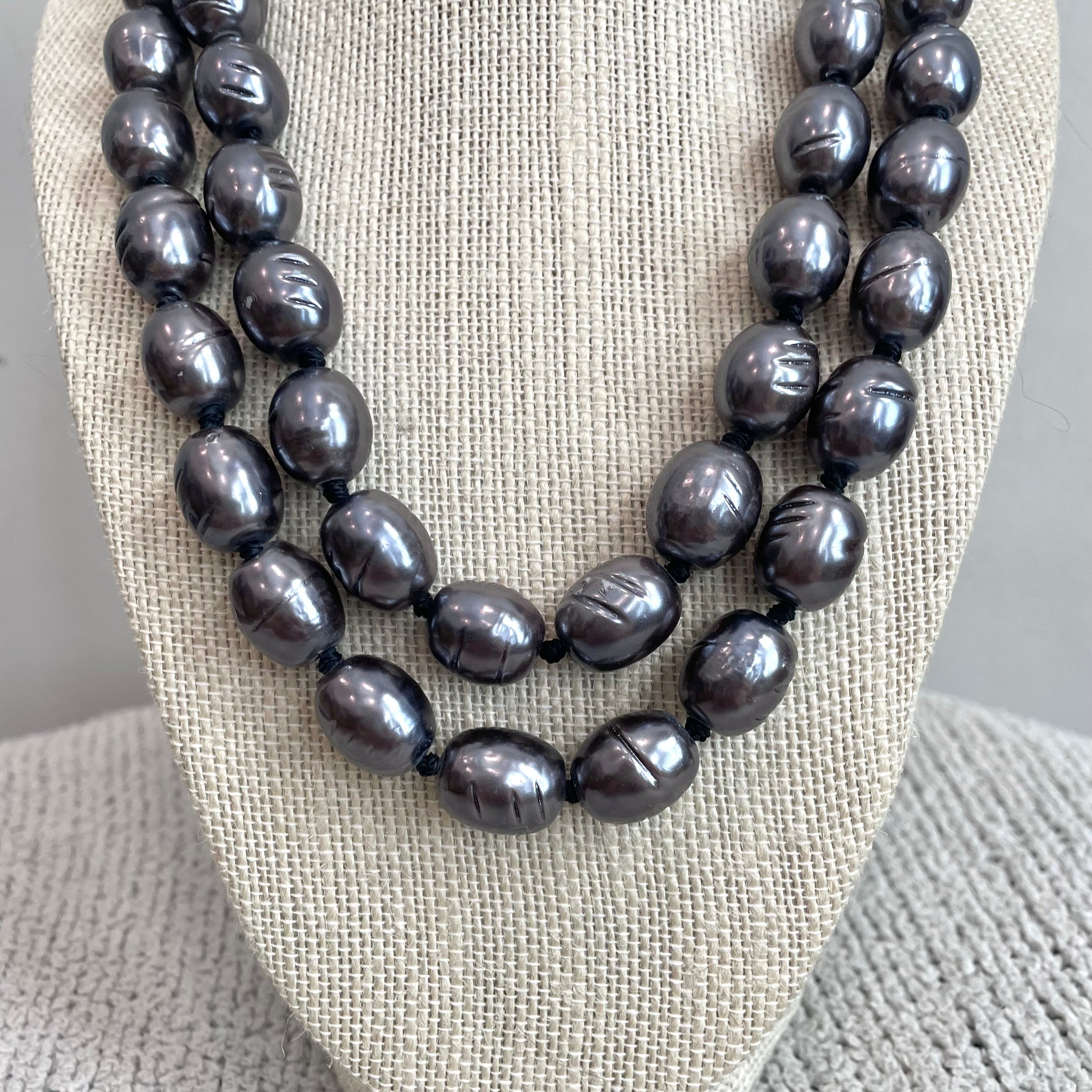 Double Strand Faux Pearl Necklace