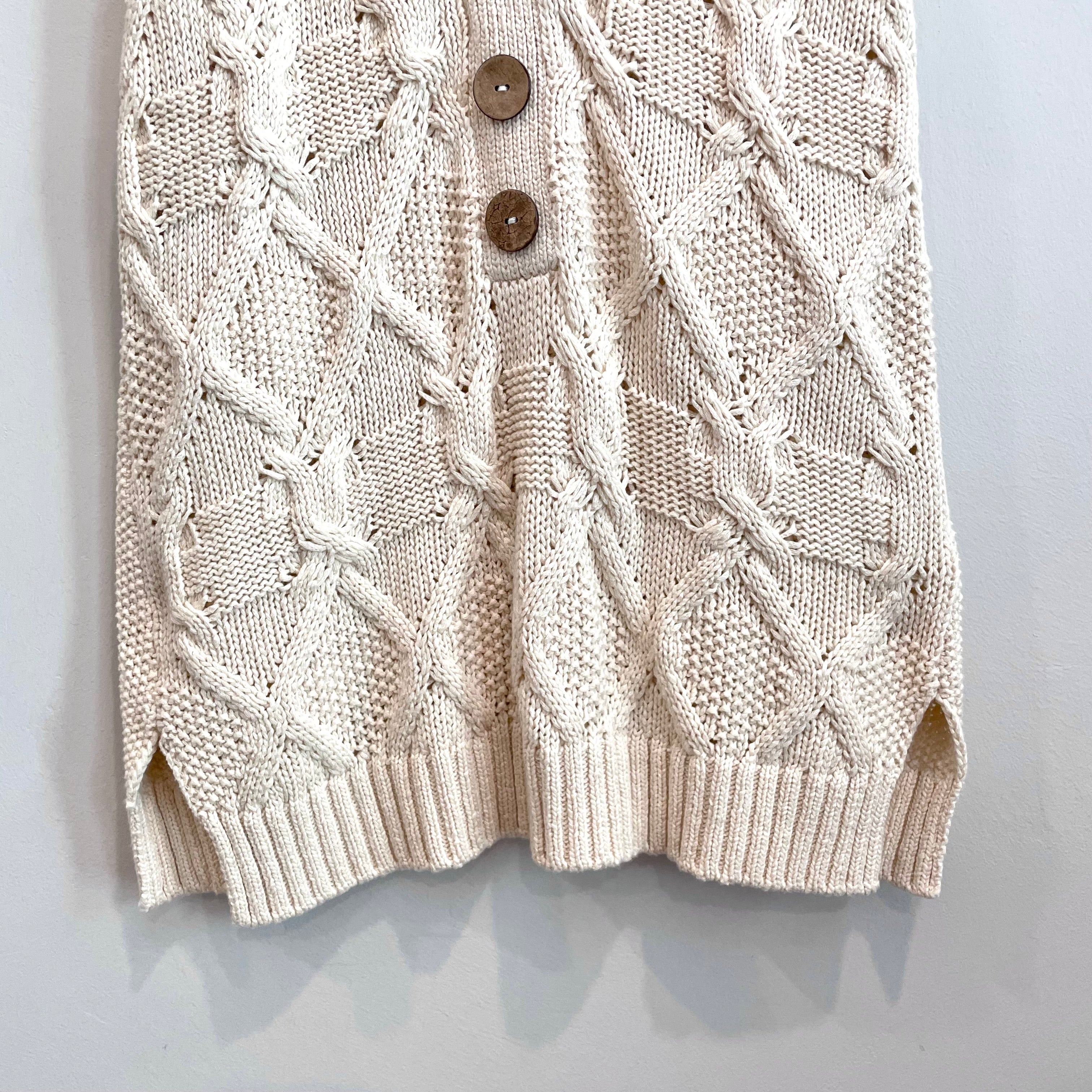 Sleeveless Cable Knit Sweater