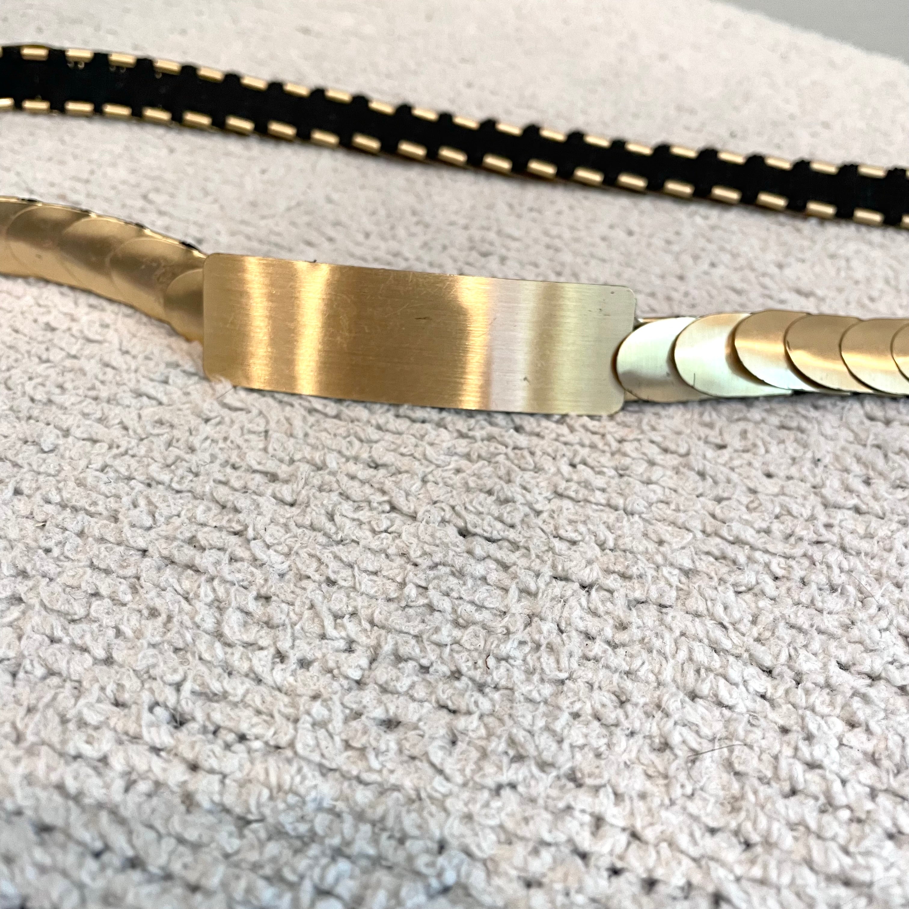 Skinny Elastic Stretch Gold Belt