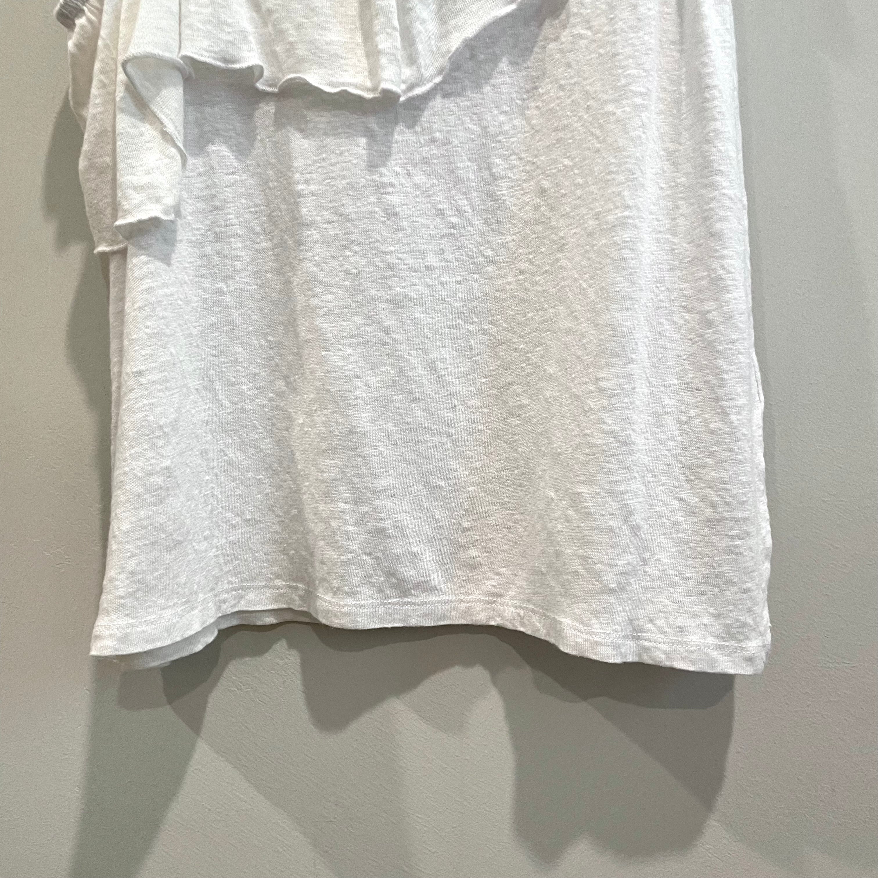 Single Sleeve Ruffle Linen Top